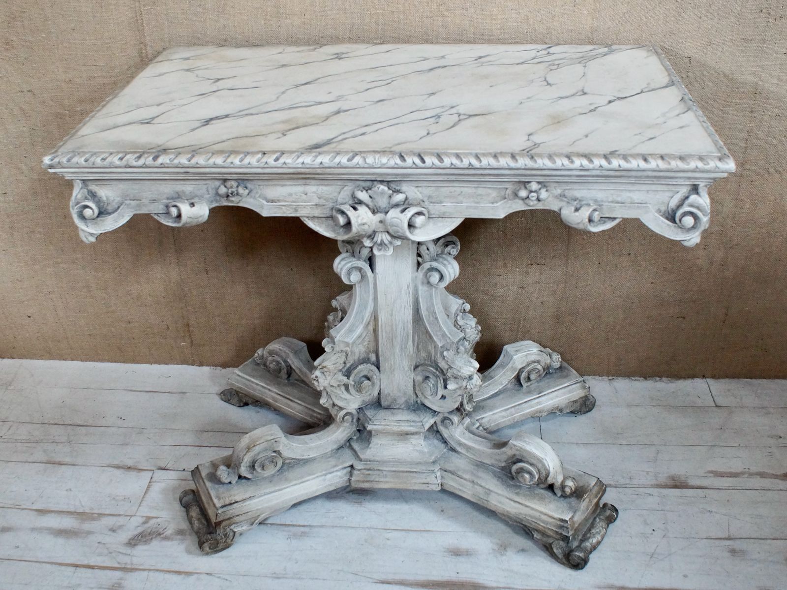 Victorian Italian Baroque Painted Faux Marble Centre Table photo Furniture
