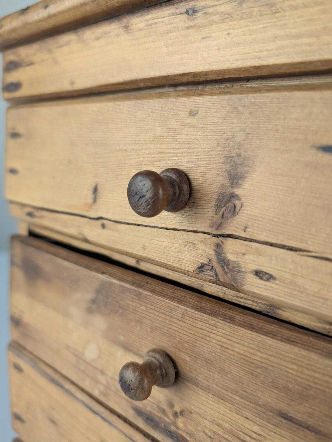 Small Rustic Primitive Apothecary Chest Of Drawers In Natural Pine 1940s photo 616.0