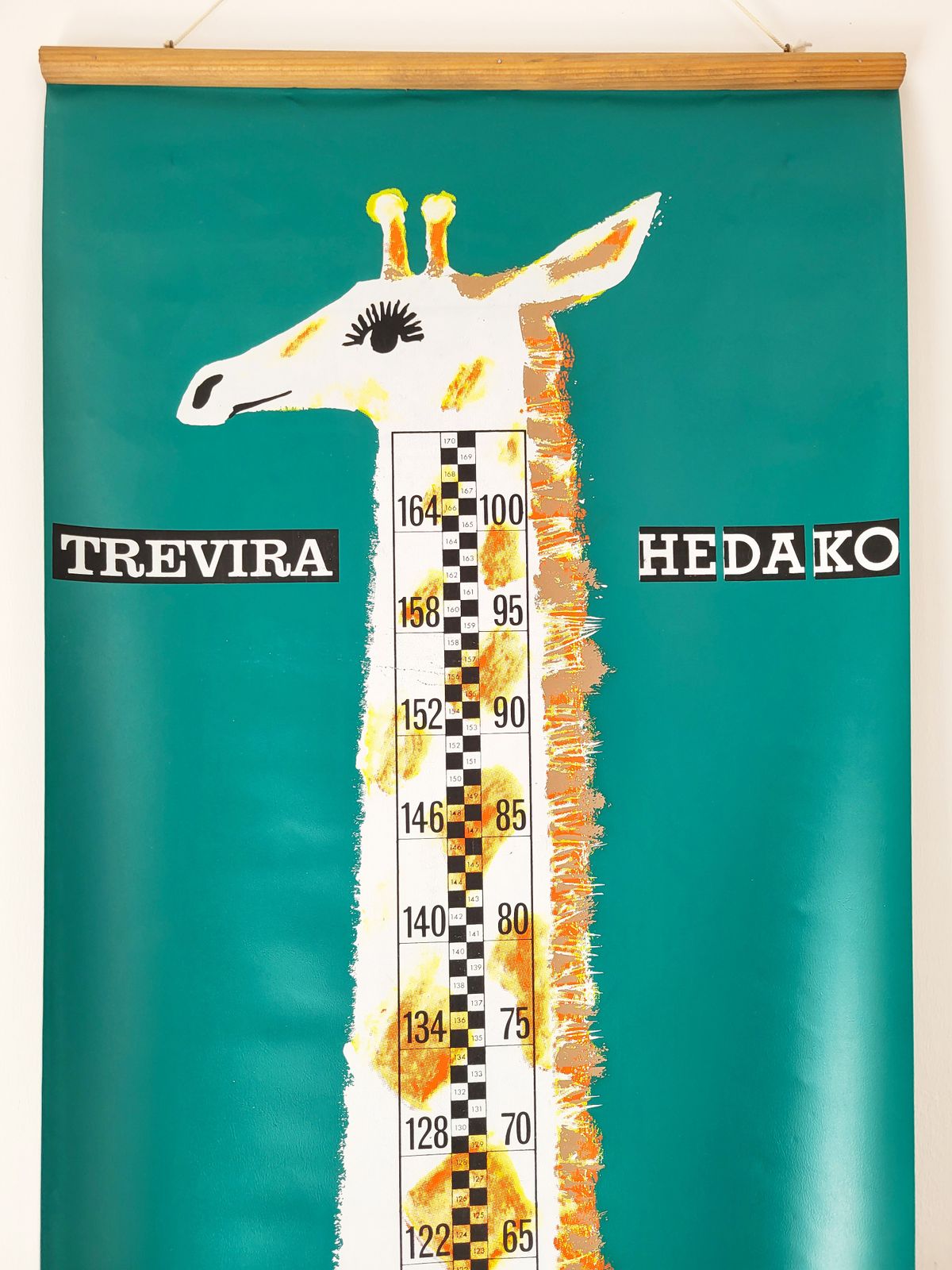 photo for sale Mid Century Children's Height Chart, "Giraffe", Czech Republic, 1960s