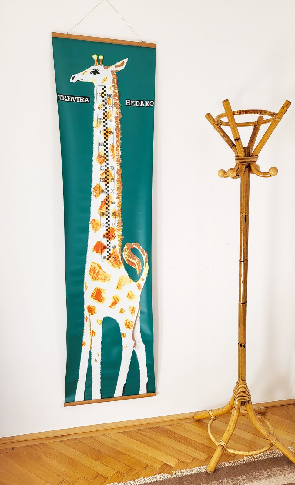 Mid Century Children's Height Chart, "Giraffe", Czech Republic, 1960s