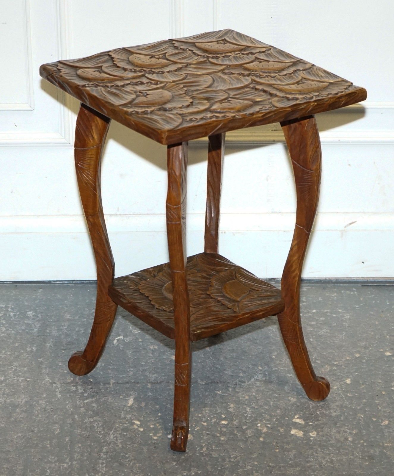 Restored 19th Century Libertys London Hand Carved Occasional Side End Lamp Table photo furniture