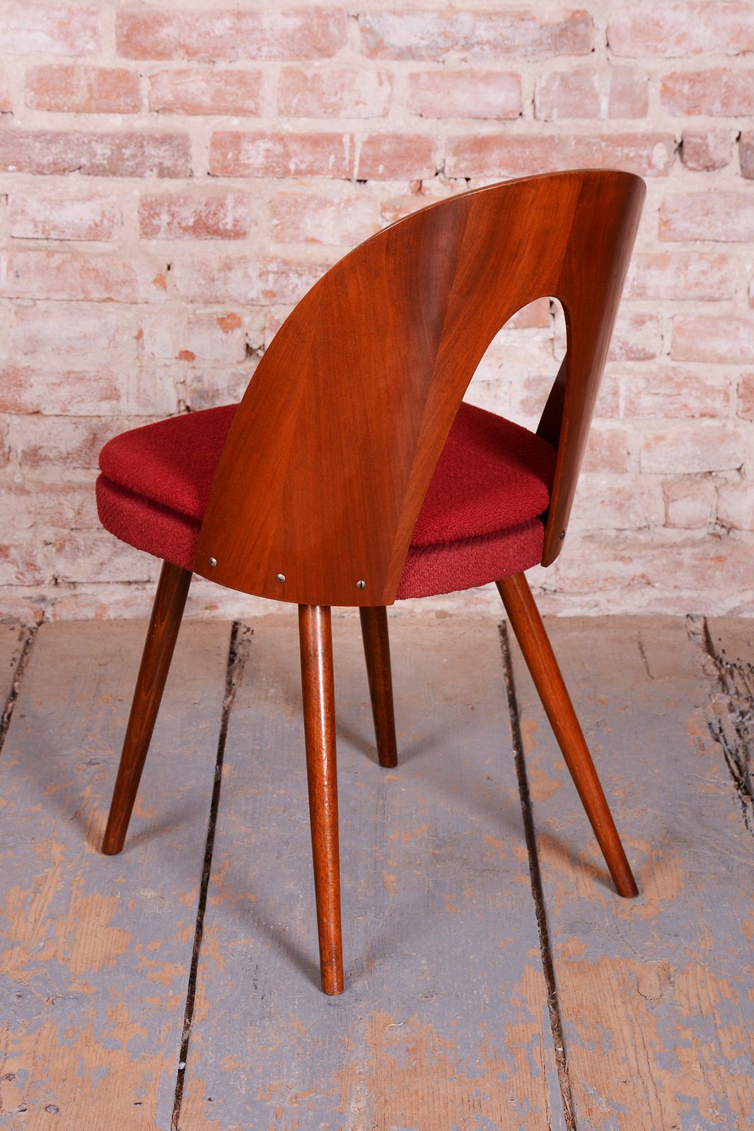 Set Of Four Original Mid Century Chairs, By Antonín šuman, Walnut, Czech, 1950s photo vinterior