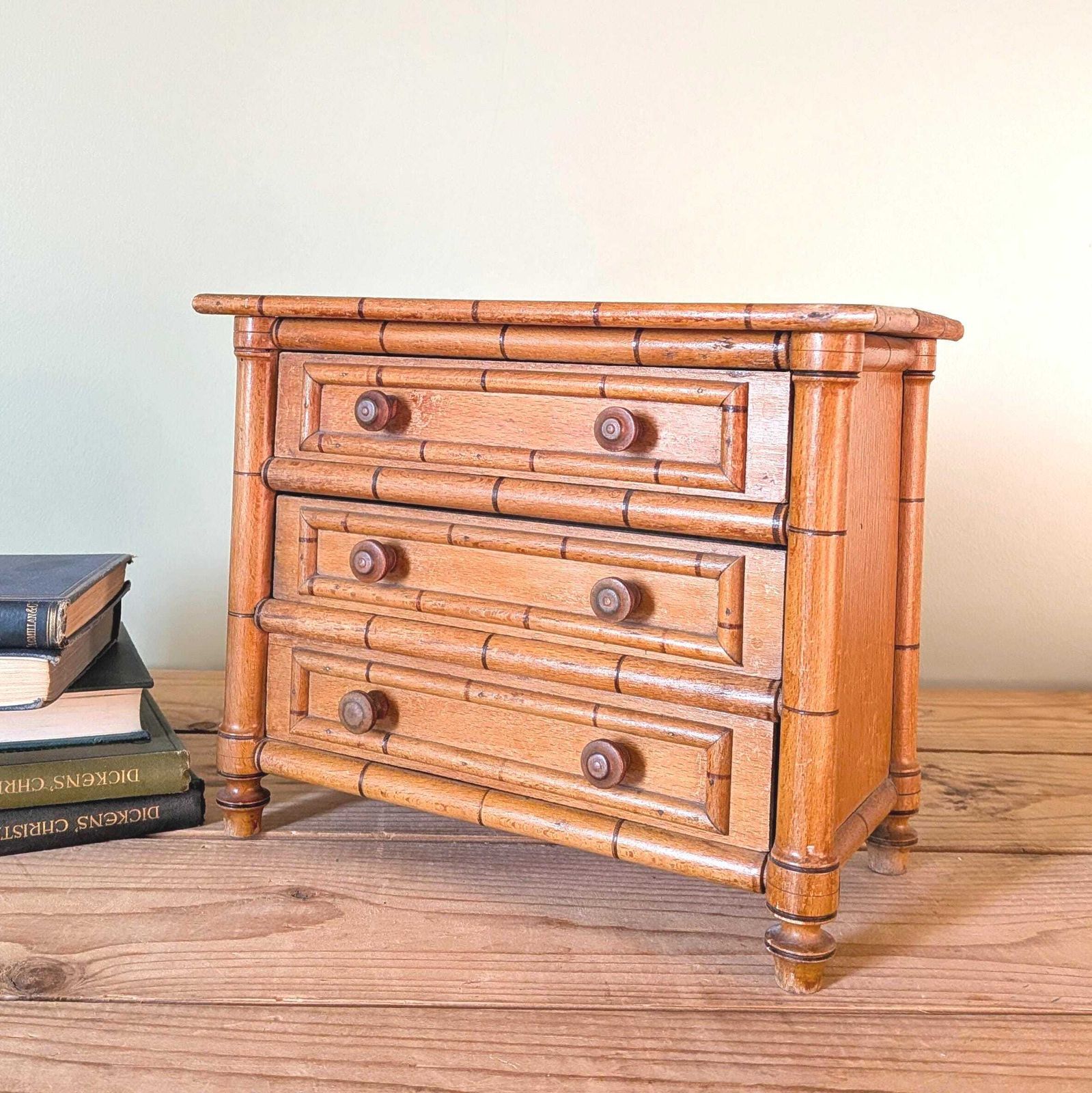 An Antique French Miniature Chest Of Drawers Possibly An Apprentice Piece C1900