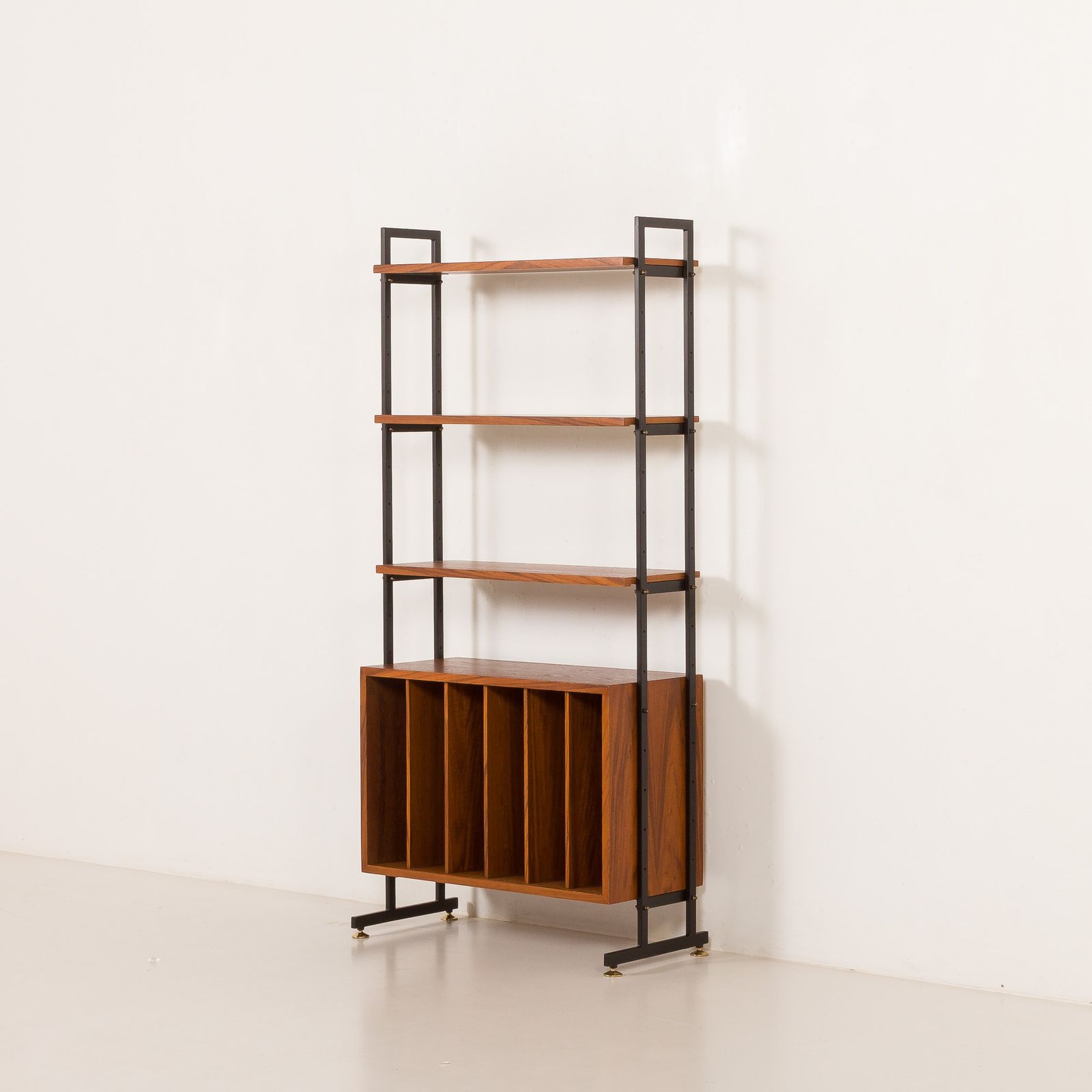 Mid Century Free Standing Vinyl Records Wall Unit, Italy 1970s. photo Furniture