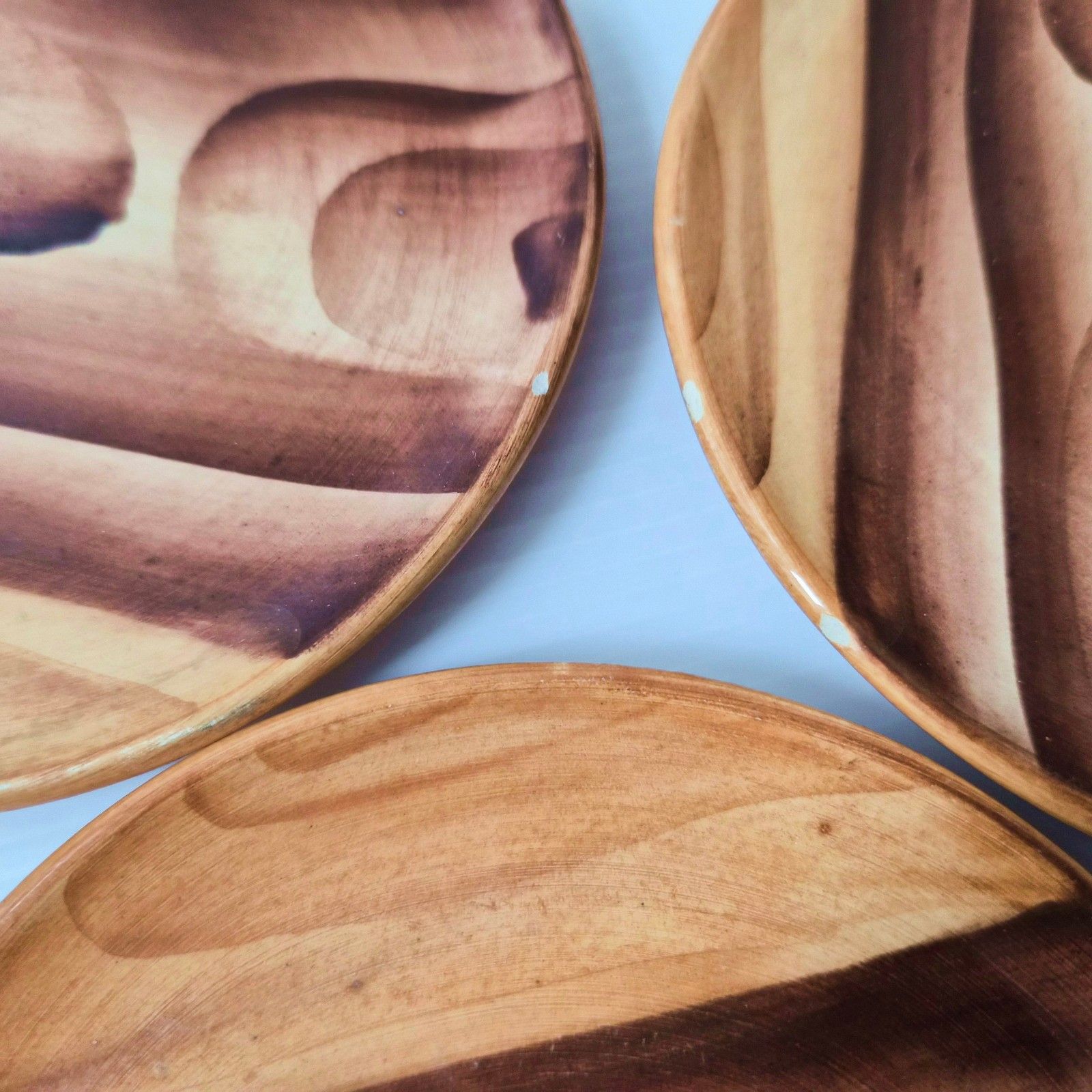 233.0 Vintage French 1960s Vallauris 60s 1969 Faux Wood Ceramic Coffee Set photo