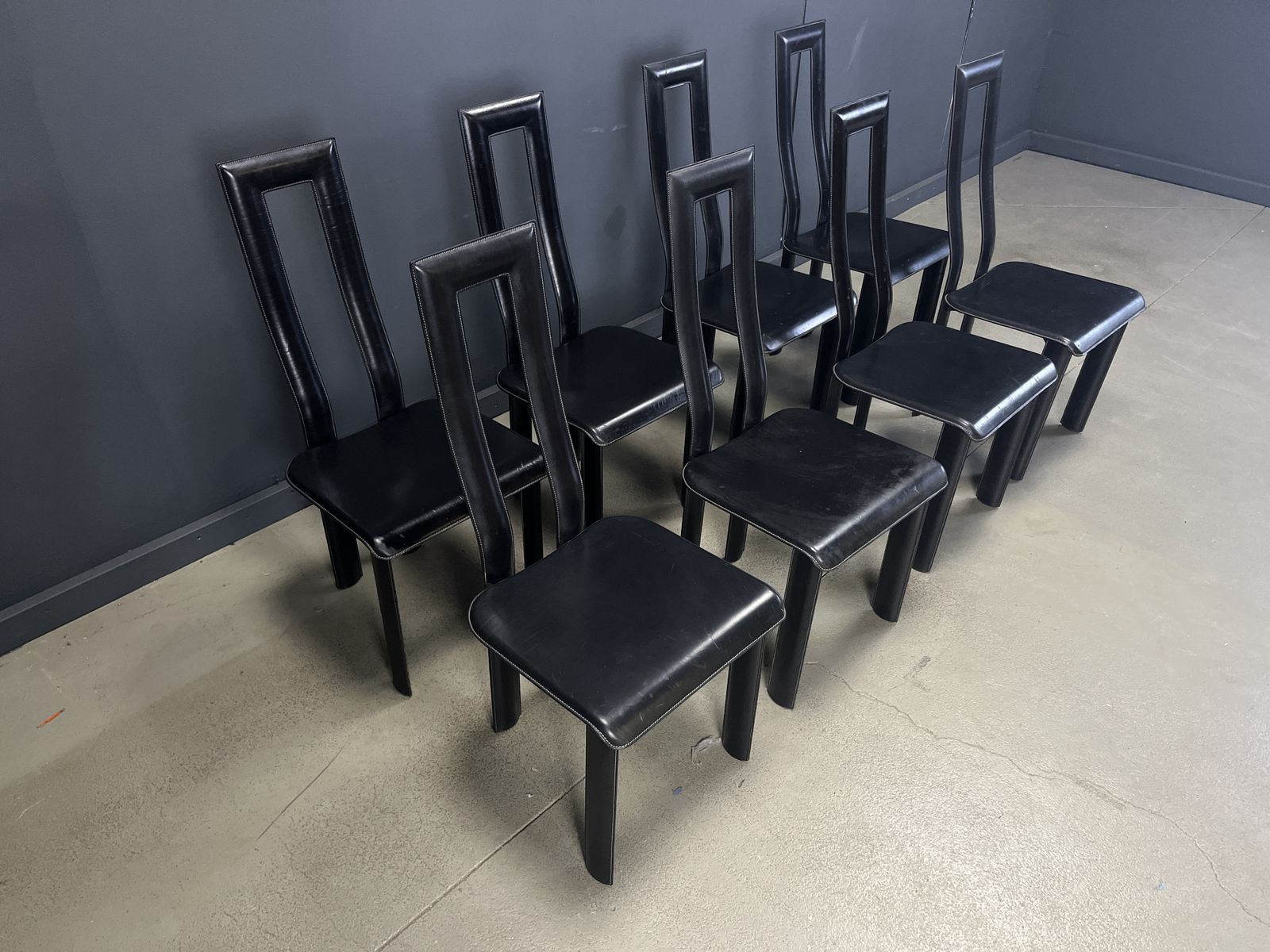 Italian Model Regia Dining Chairs By Antonello Mosca For Ycami, 1980s, Set Of 8 photo vinterior
