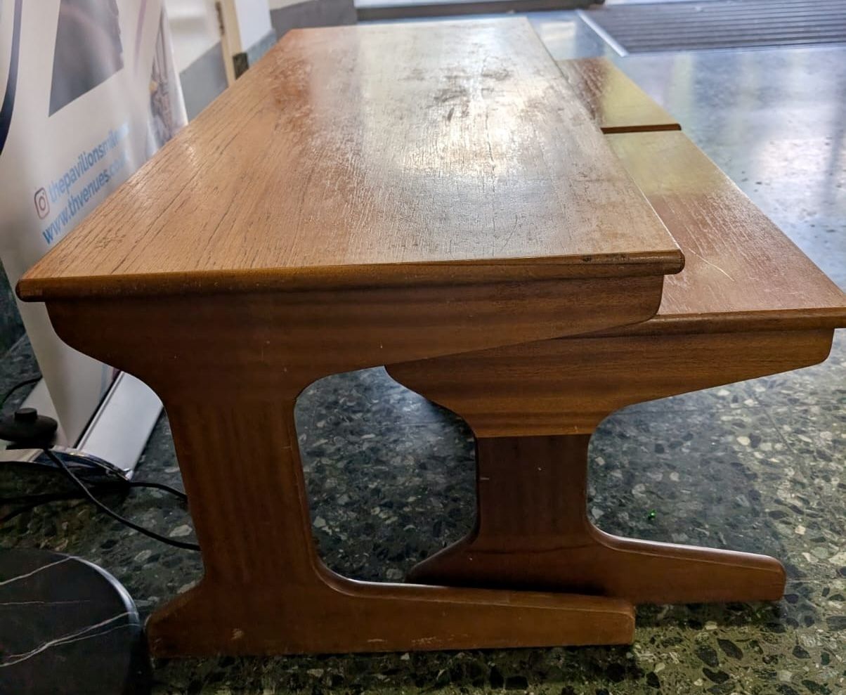 Retro Midcentury Portwood Nest Of 3 Tables photo for sale