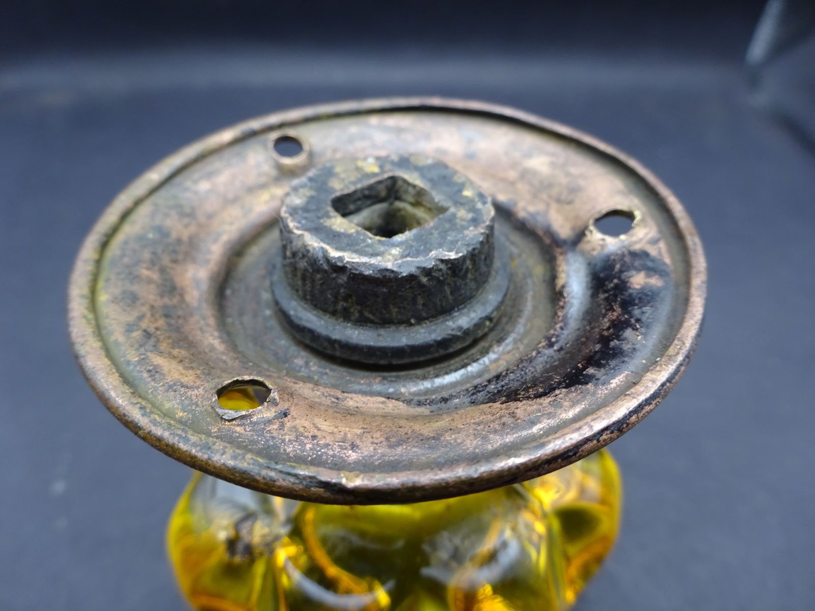 Victorian Yellow/Amber Glass Door Knob photo 115.0