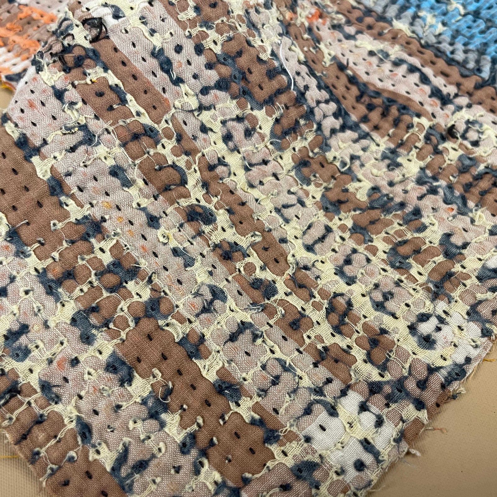 Indian Fabric Table Runner Hand Embroidered Pattern Tapestry Cotton Handmade Craft Traditional Cloth India Stitched Rectangle 97x30cm photo buy