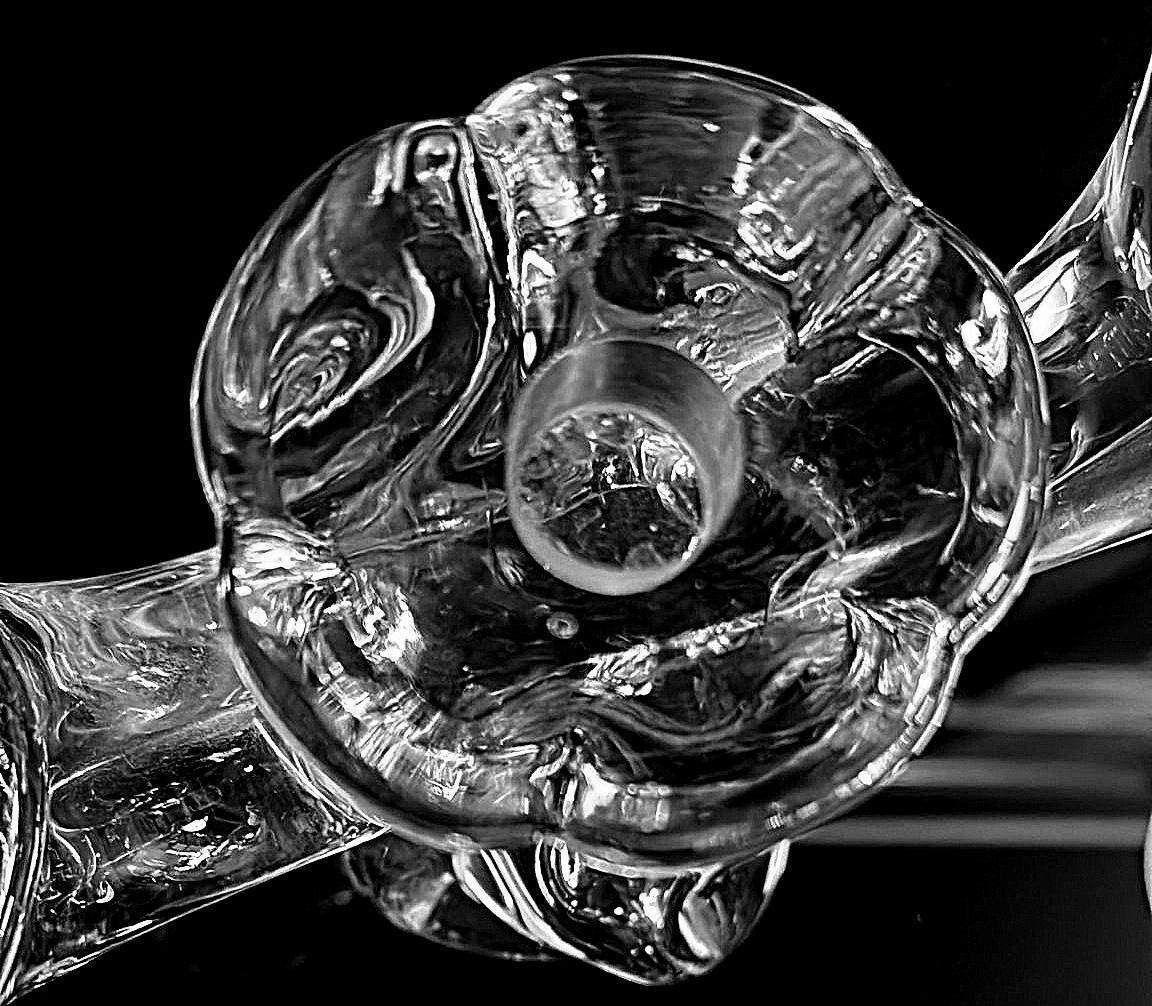 338.0 Art Deco French Crystal Candle Holder Crystal De Vannes Style photo