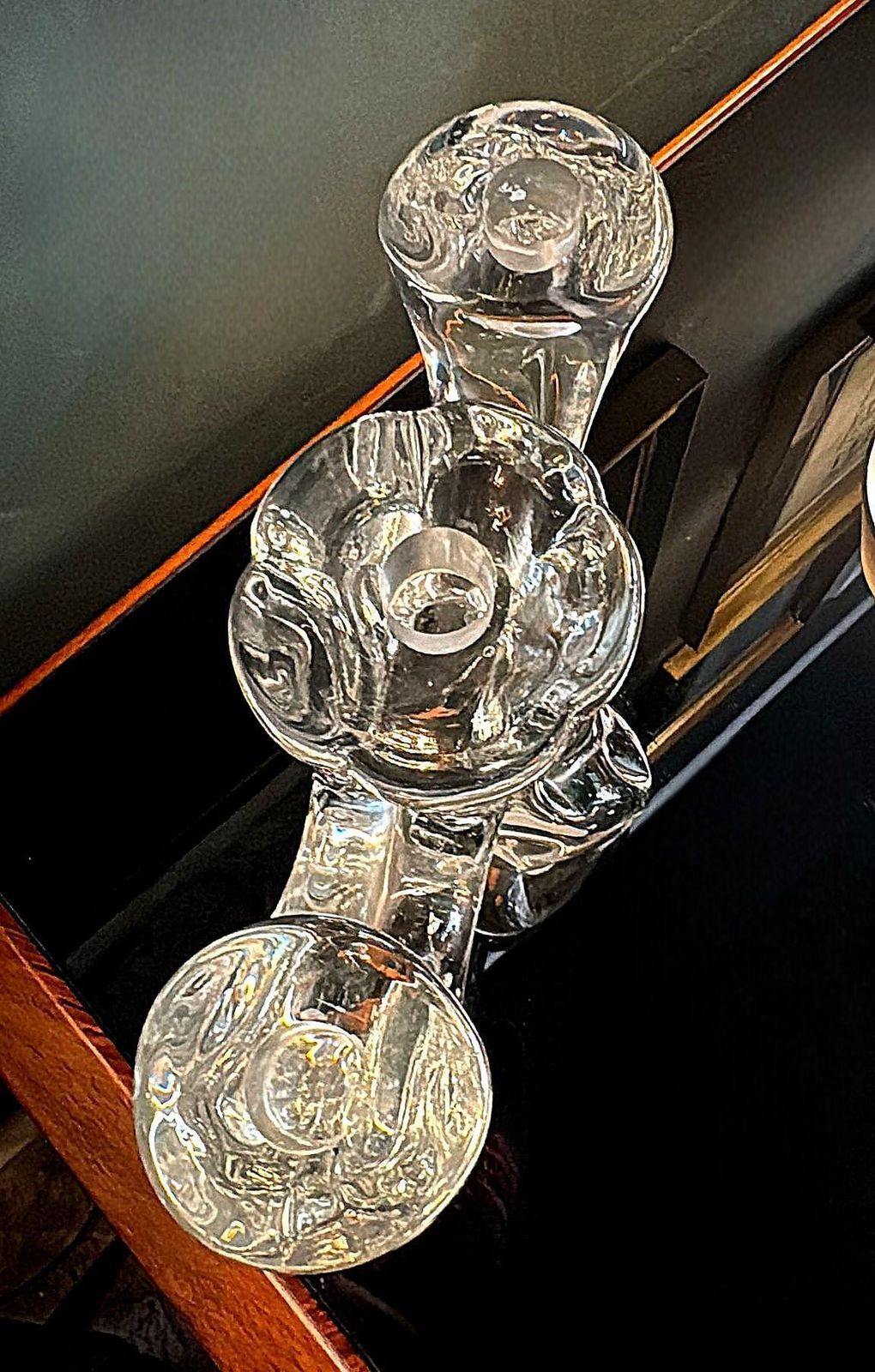 photo buy Art Deco French Crystal Candle Holder Crystal De Vannes Style