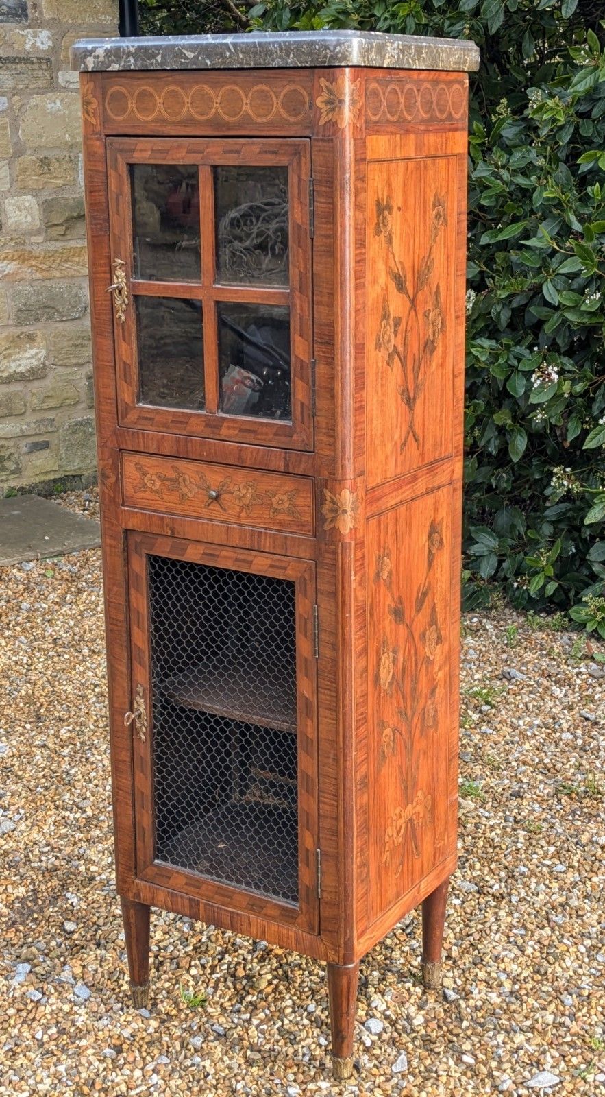 Rare 18th Century French Kingwood & Marble Side Cabinet