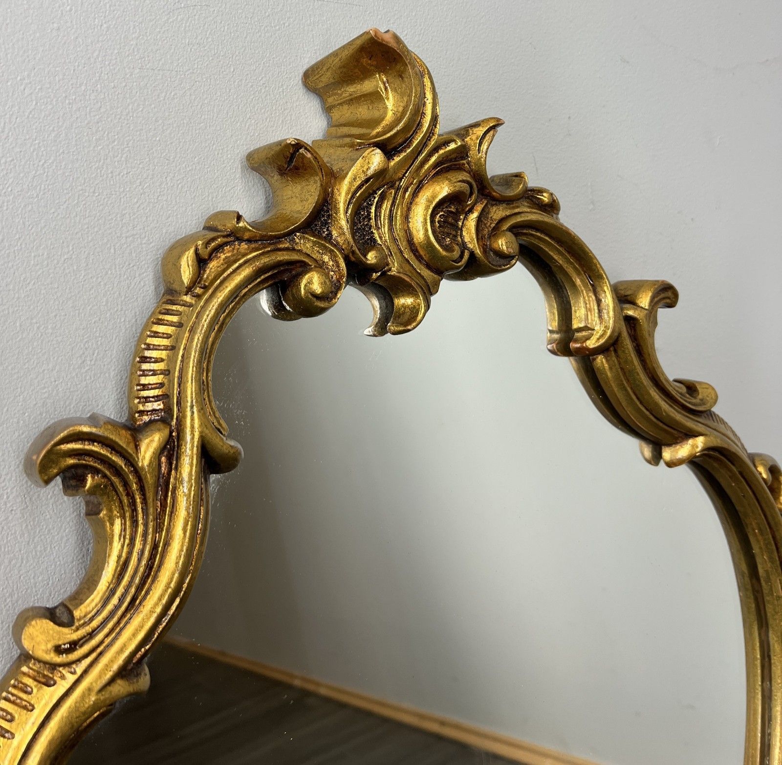 Mirror Vintage French Ornate Wall Mirror Gold Finish Wall Decor Lot 4711 photo furniture