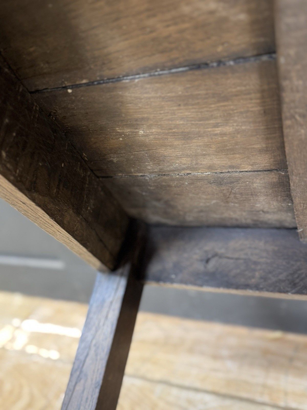 Furniture Antique Oak Slat Back Kitchen Dining Chair Primitive Country Georgian Period photo