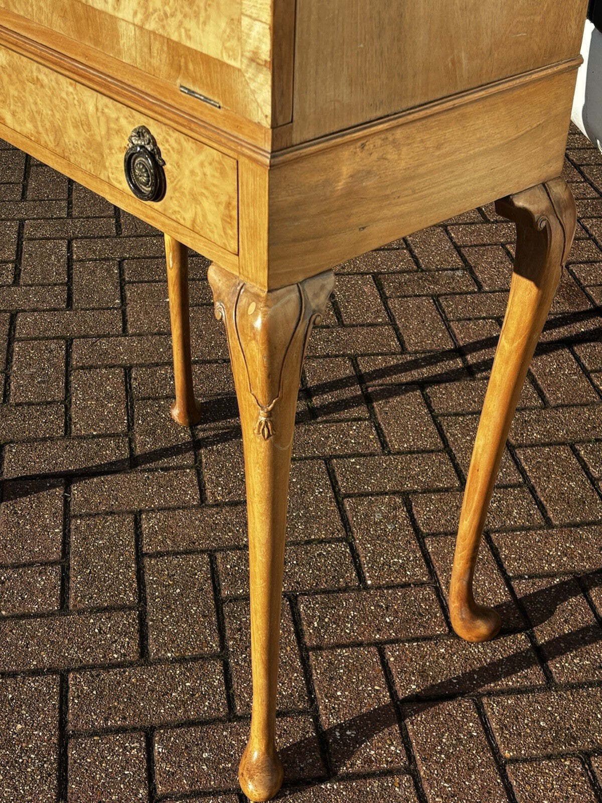 Original Art Deco Birds Eye Maple Cocktail Cabinet With Fitted Interior & Drawer photo buy