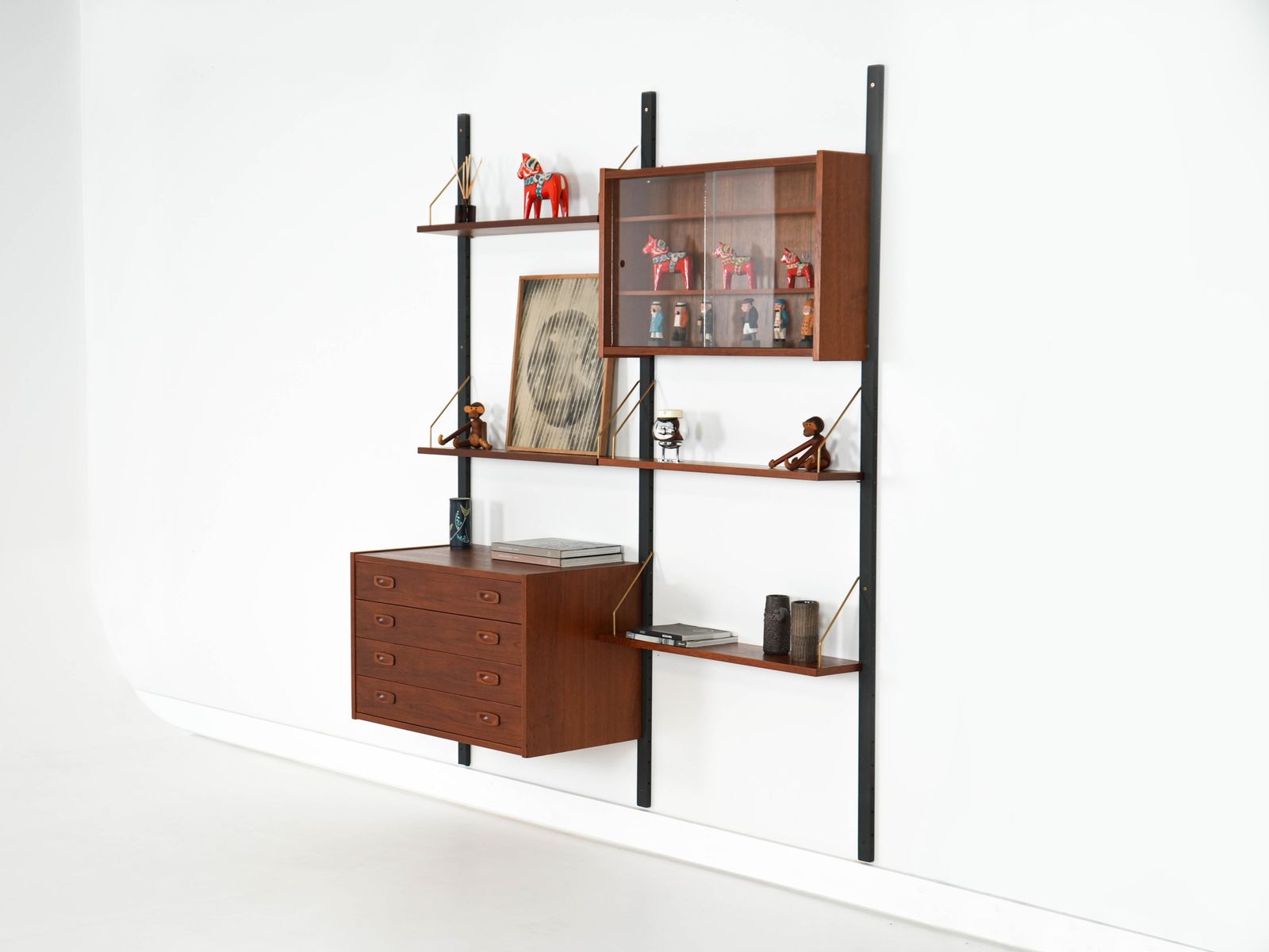 Teak Wall Unit Ps System, Danish Design, 1960s, Manufactured By Randers Møbelfabrik photo for sale