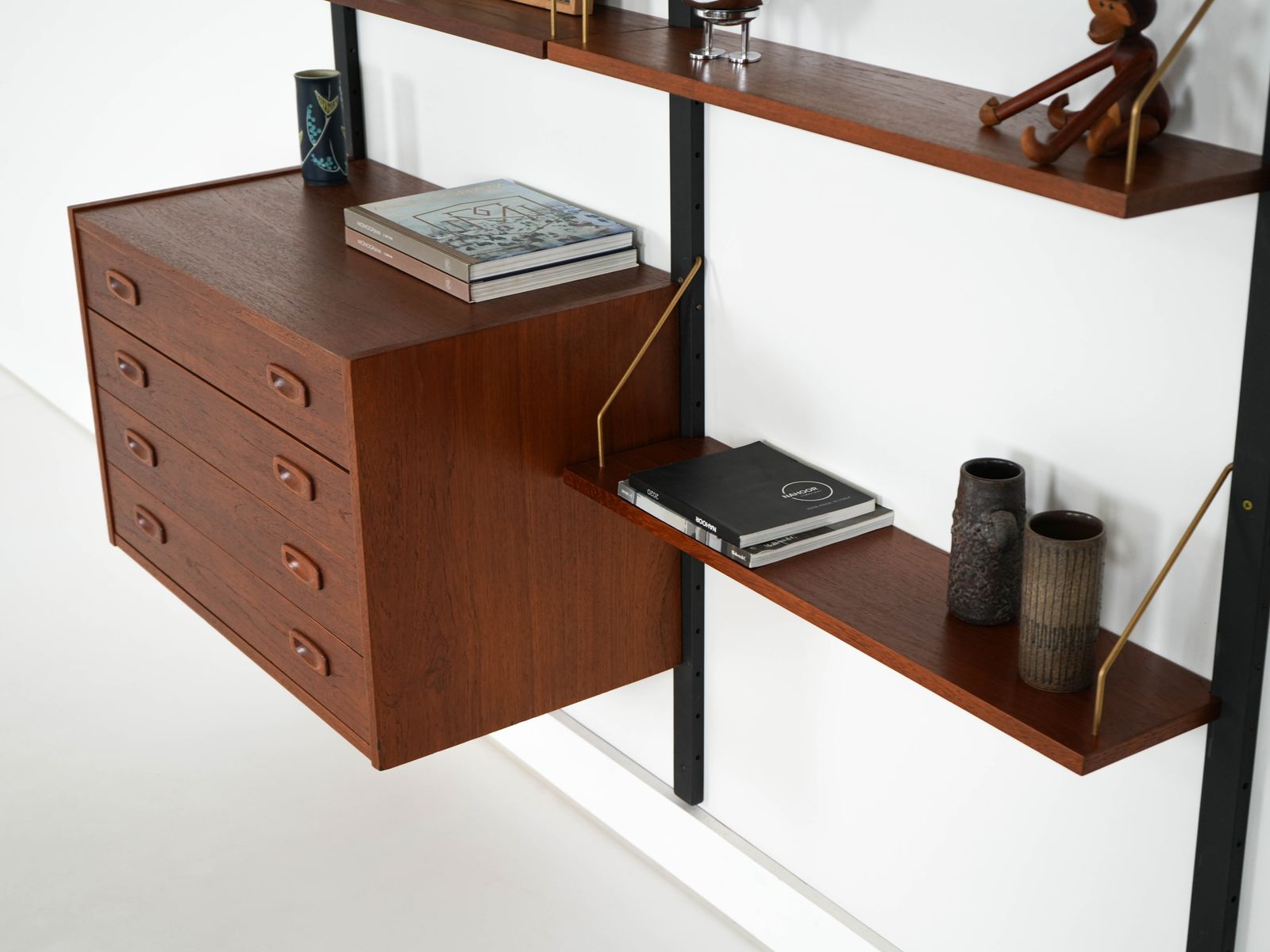 Teak Wall Unit Ps System, Danish Design, 1960s, Manufactured By Randers Møbelfabrik photo vintage