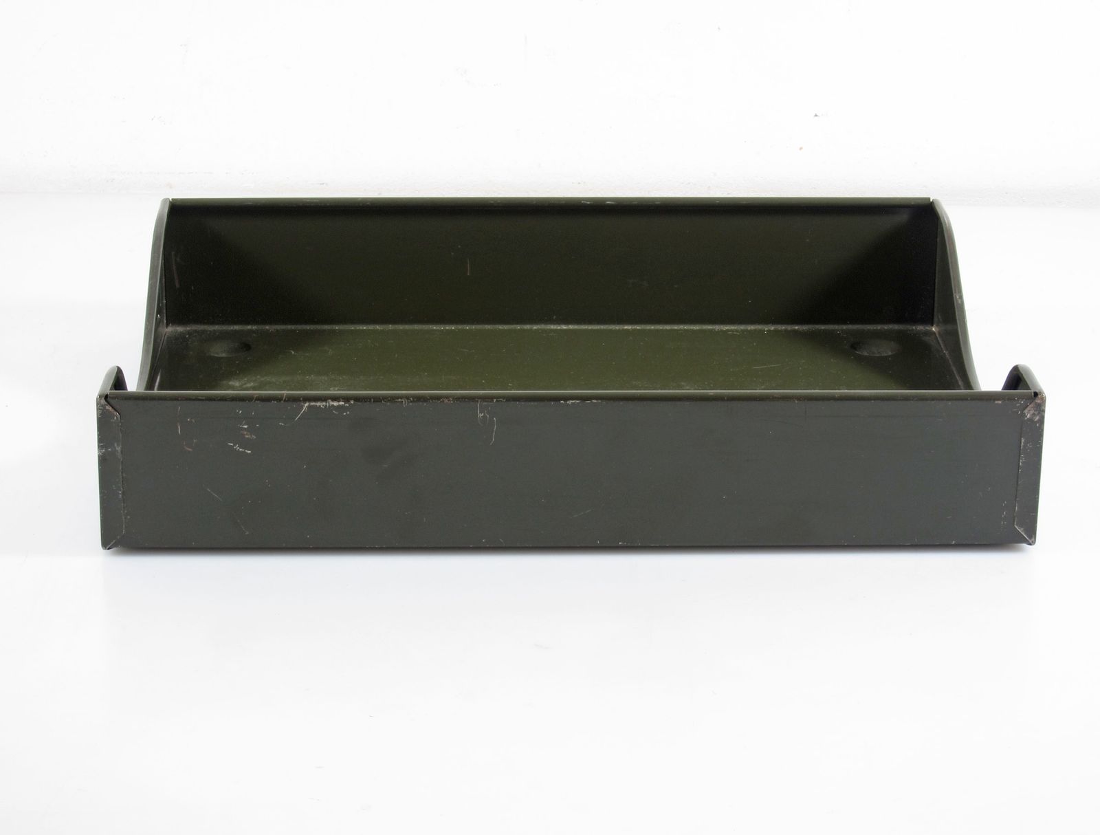 Bauhaus Style Vintage Industrial Green Letter Tray photo for sale