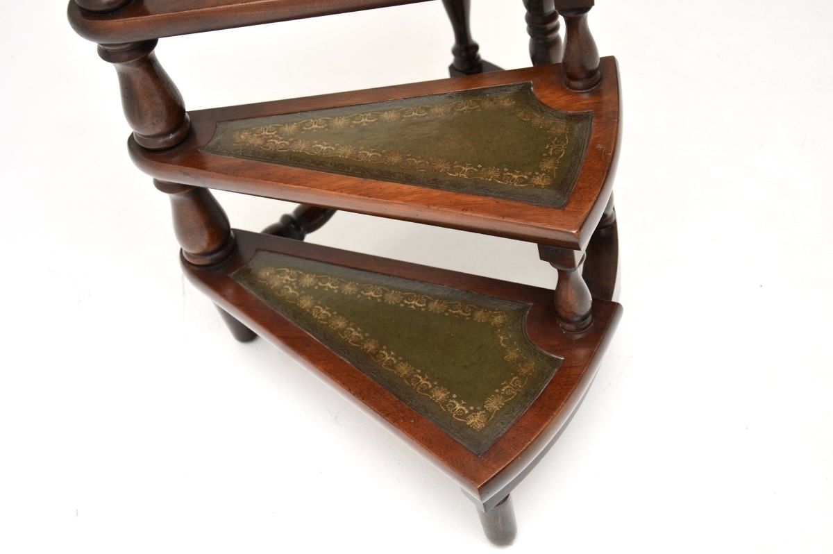 Antique Mahogany And Leather Library Steps photo vinterior