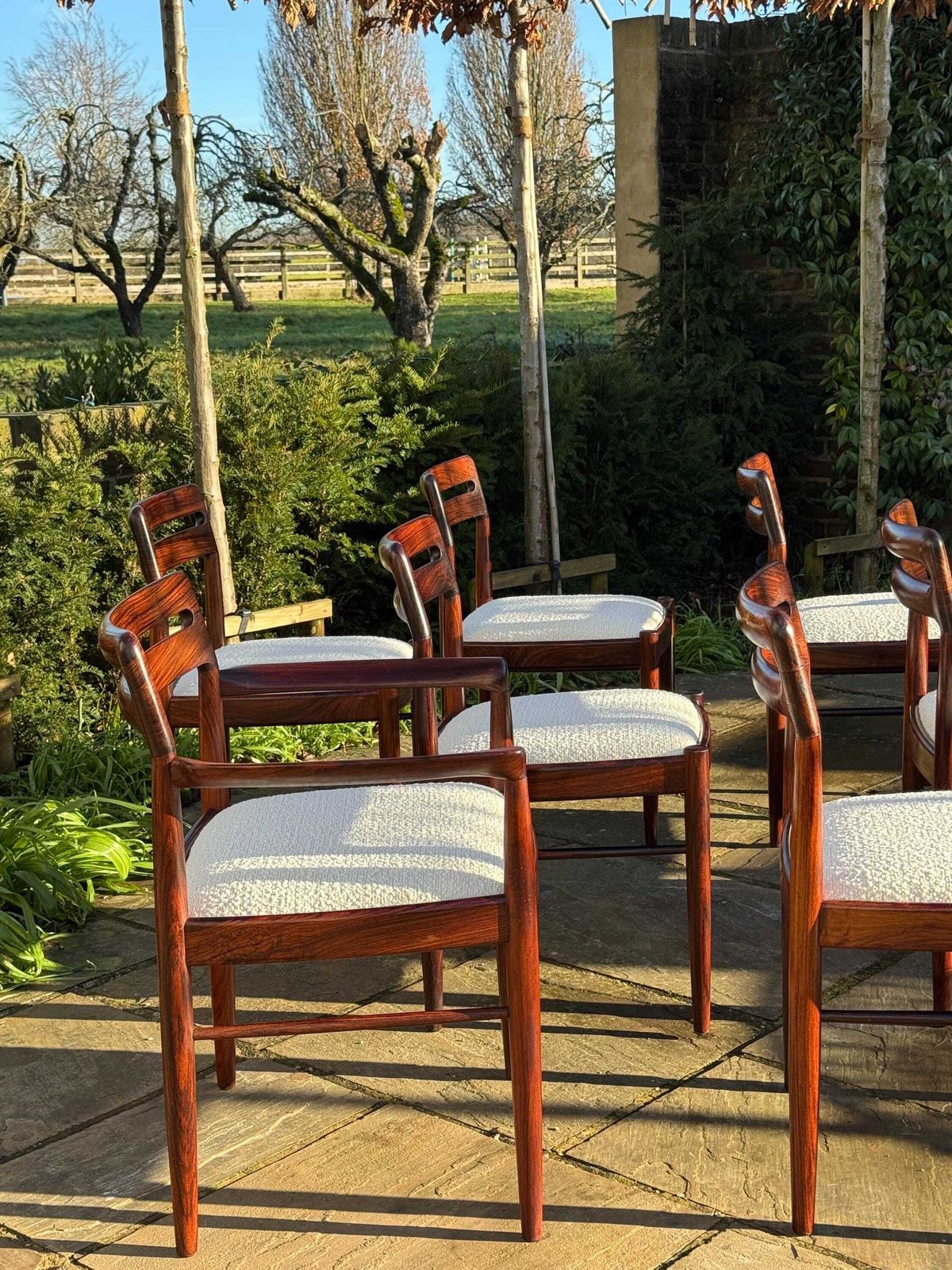 photo buy Eight H W Klein For Bramin Rosewood Dining Chairs Denmark 1960
