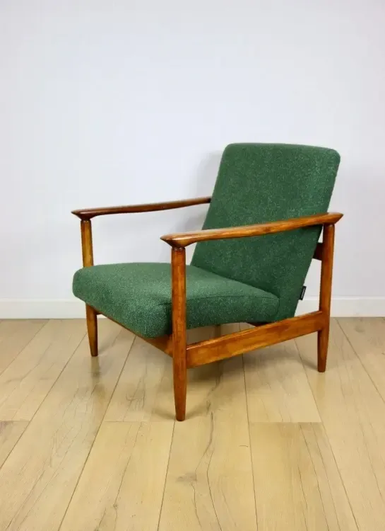 Gfm 142 Armchair, Designed By Edmund Homa From The 1970s, Green Bouclé   2 Pieces Available photo Furniture