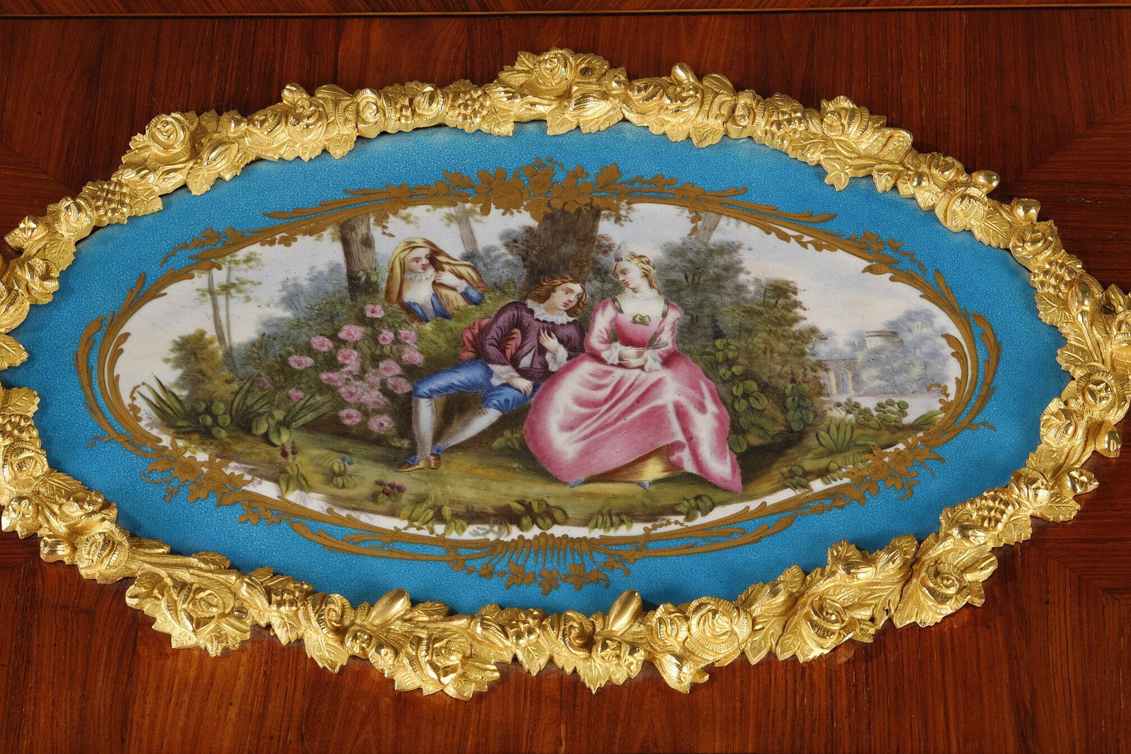 Louis XV Style Box In Rosewood, Gilt Bronze And Porcelain, Napoleon III photo vintage