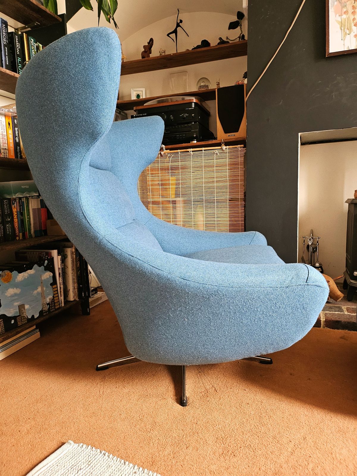 Danish Mid Century Modern Swivel Chair And Ottoman photo vinterior
