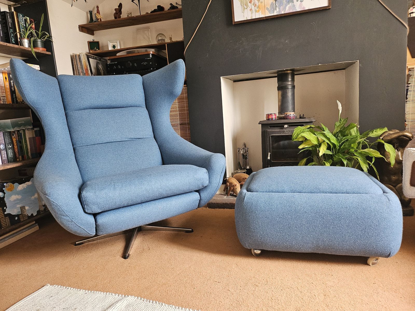 Danish Mid Century Modern Swivel Chair And Ottoman photo buy