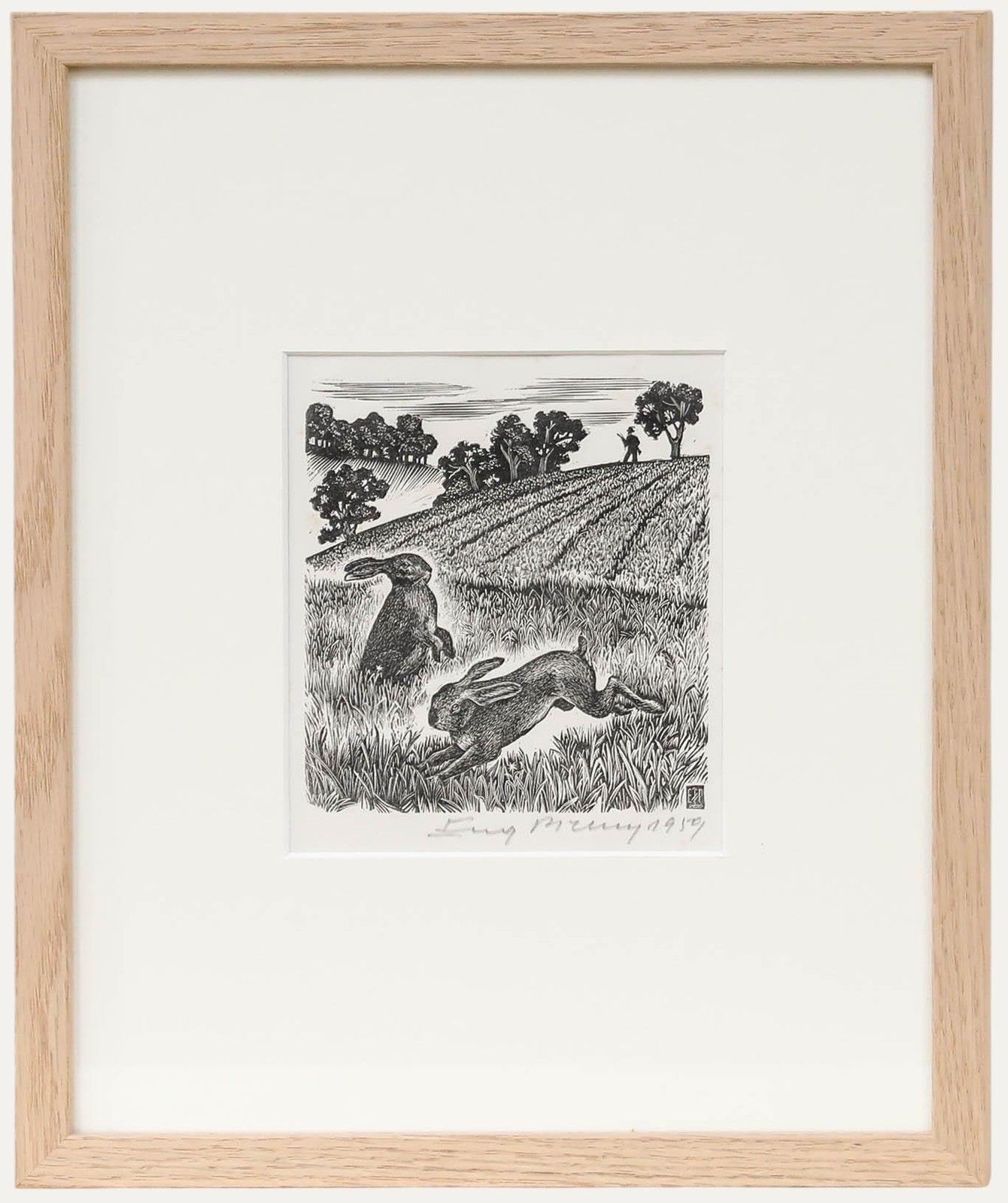 Eugene Pichell (1905 1976) Framed 1959 Wood Engraving, On The Coombe