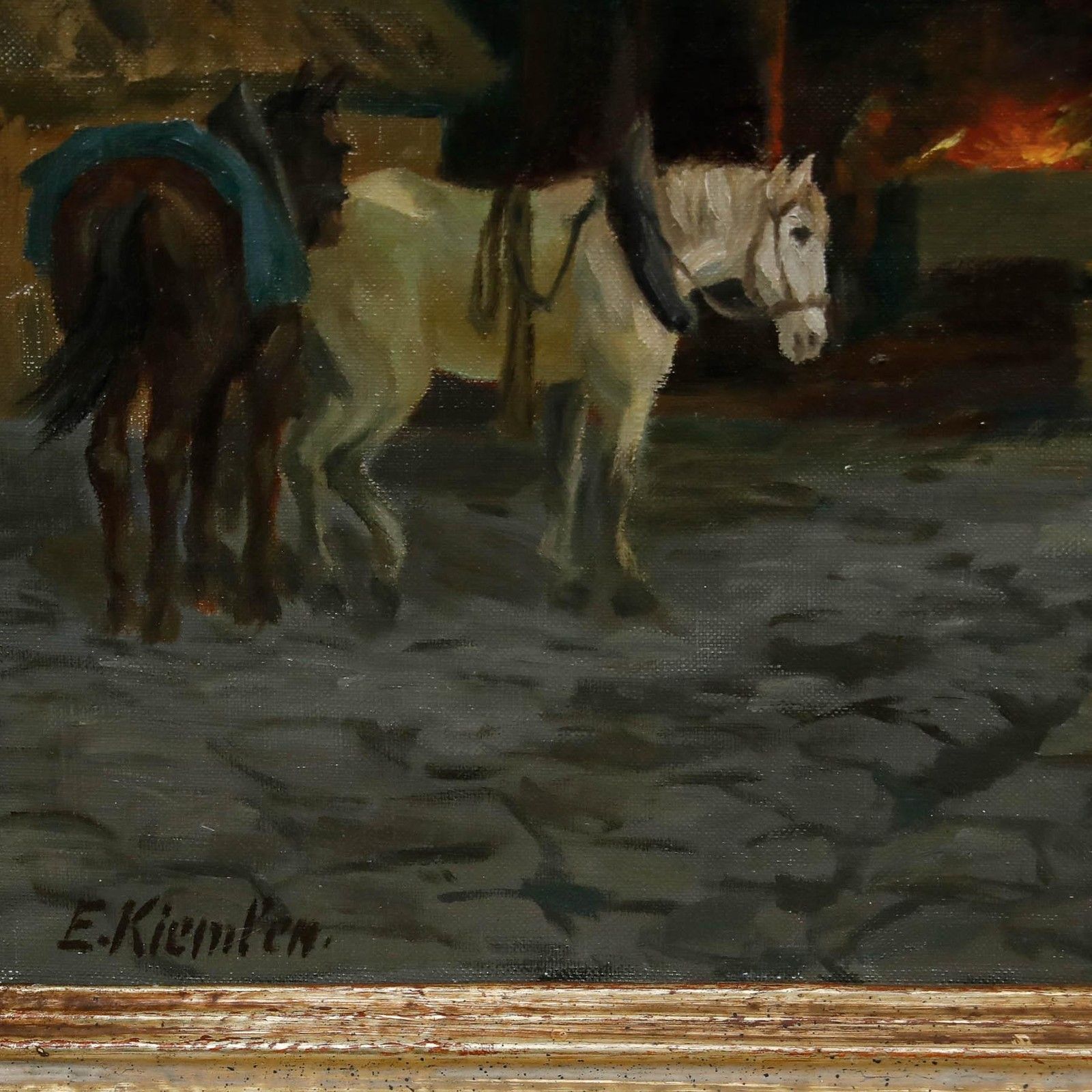 Emil Kiemlen (1869 1956) Framed Mid 20th Century Oil, Outside The Forge photo buy