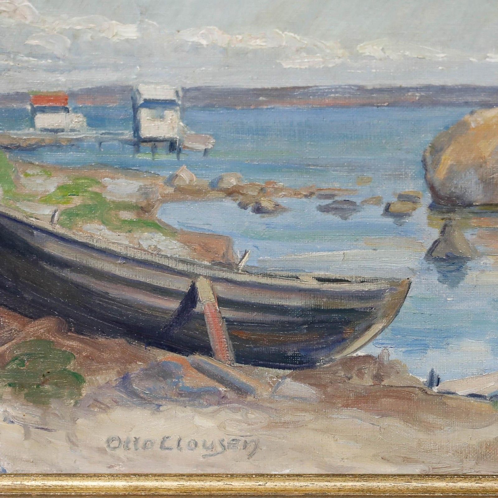 Otto Clousen Danish School Early 20th Century Oil, The Coast At Snekkersten photo vinterior
