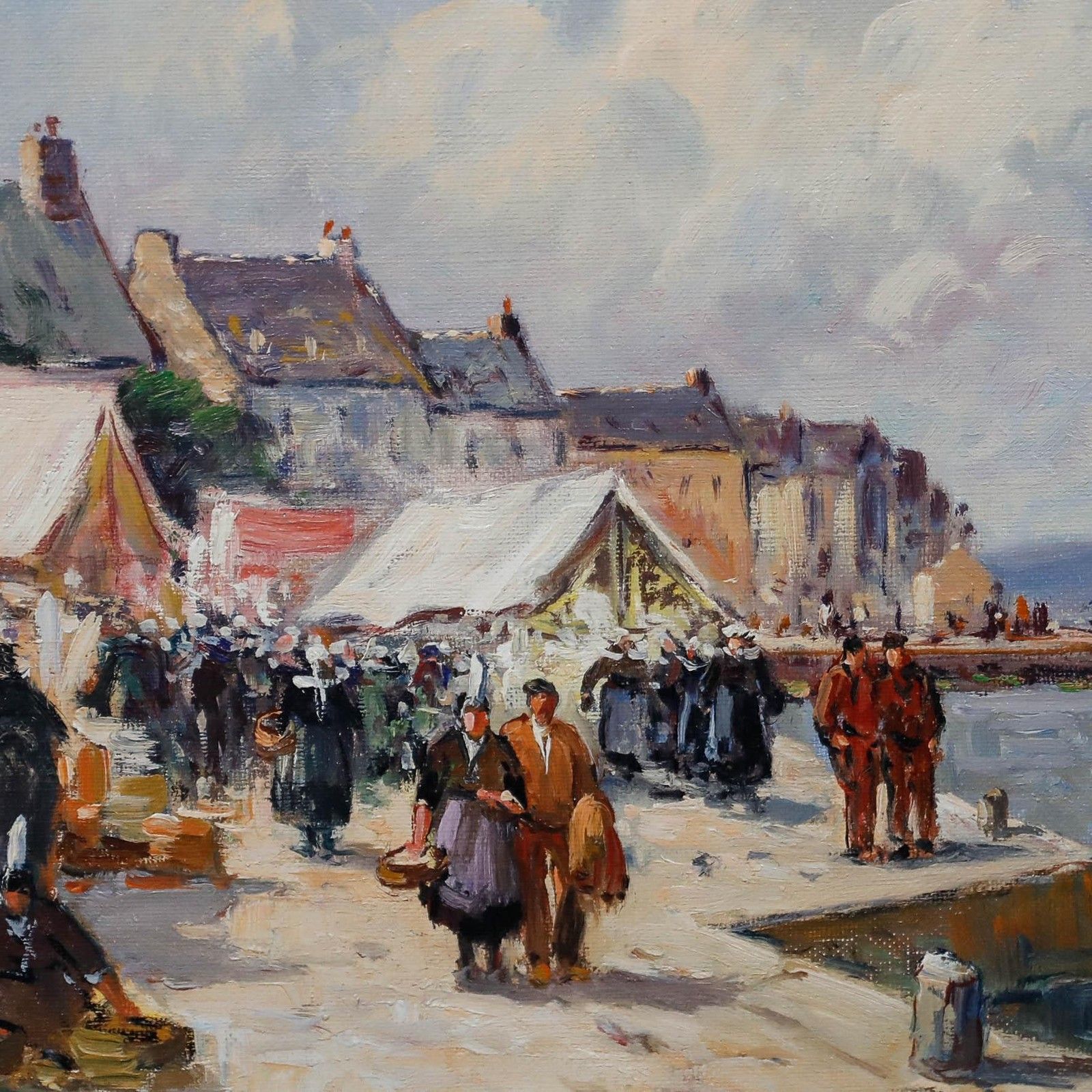 Eugene Demester (1914 1984) Mid 20th Century Oil, Loctudy, France photo Art