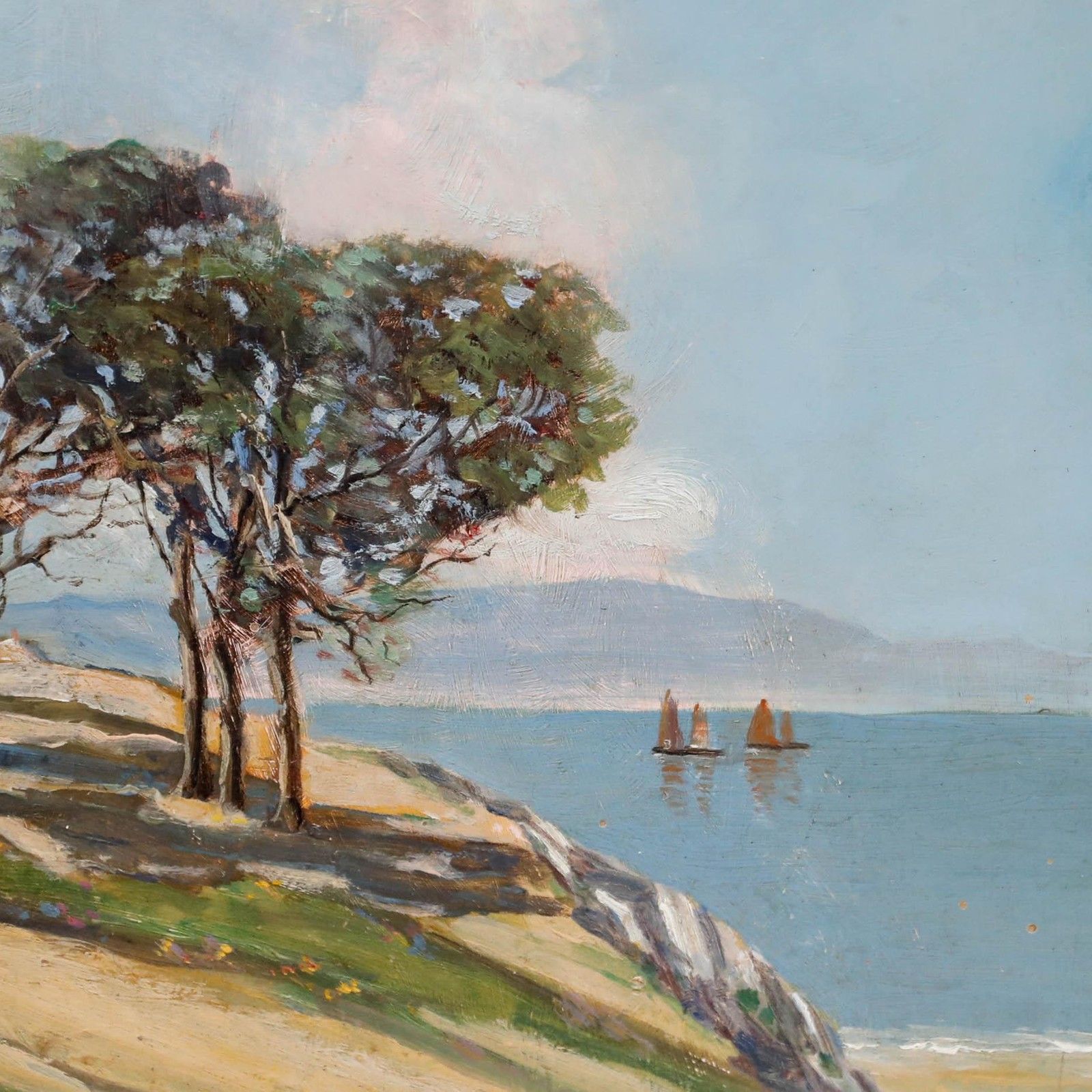 William Renison (1866 1940) Framed Oil, Cottages By The Coast photo 550.0