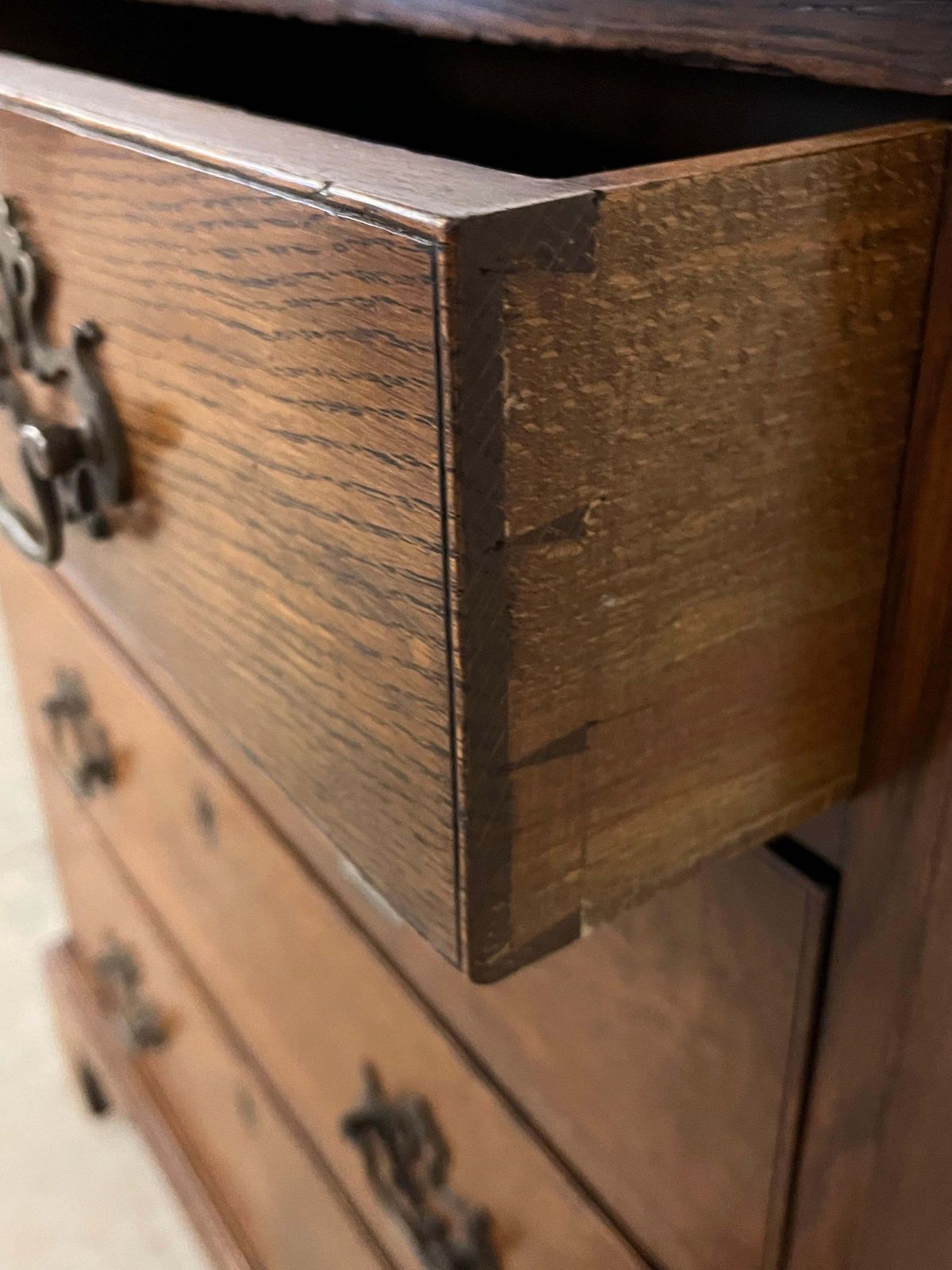 18th Century English Oak Georgian Chest Of Dreawers photo vintage