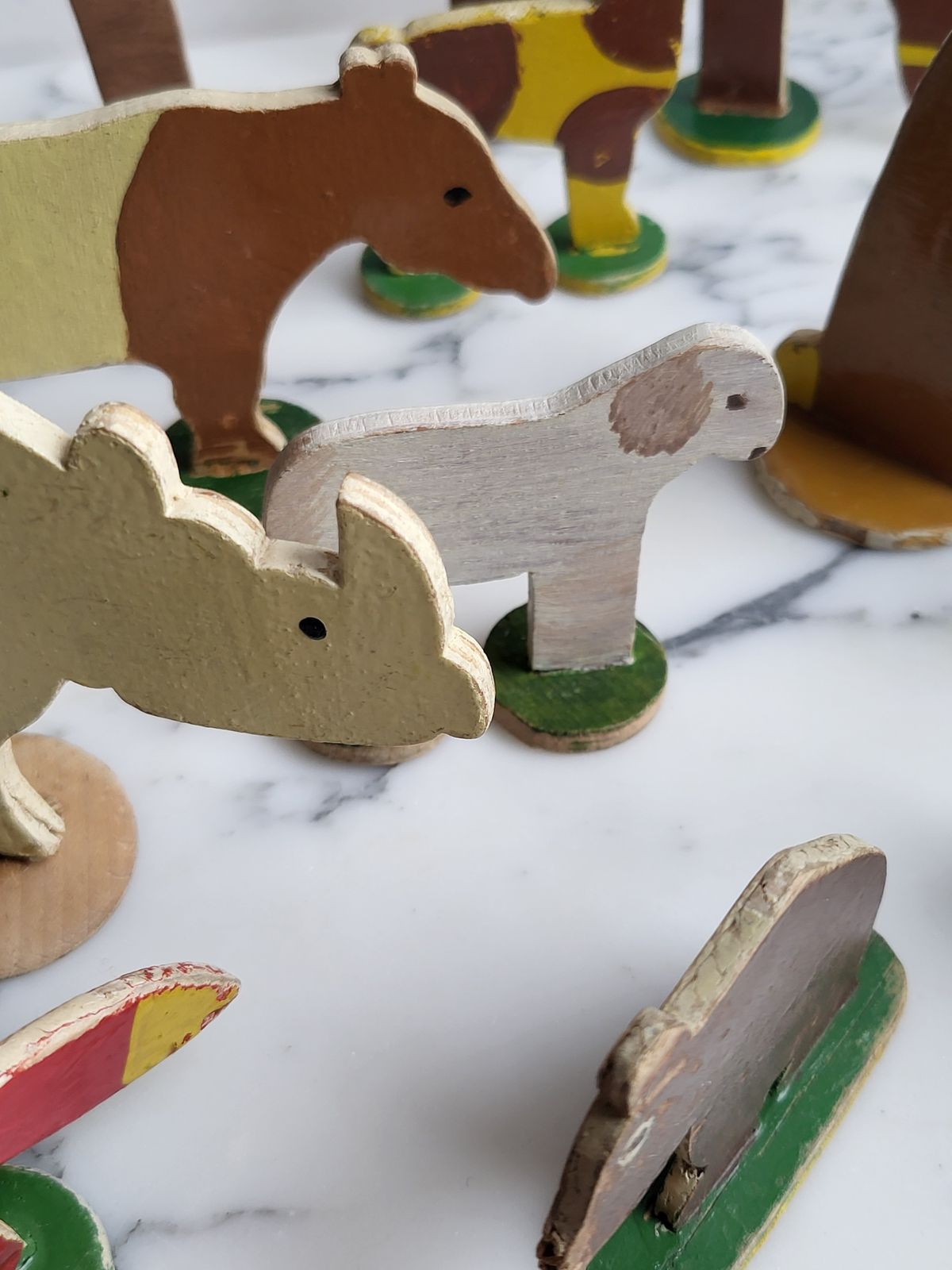 photo furniture Set Of 20 Wooden Folk Art Animals, 1950s