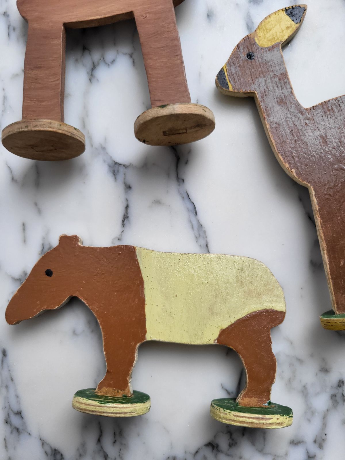 photo for sale Set Of 20 Wooden Folk Art Animals, 1950s