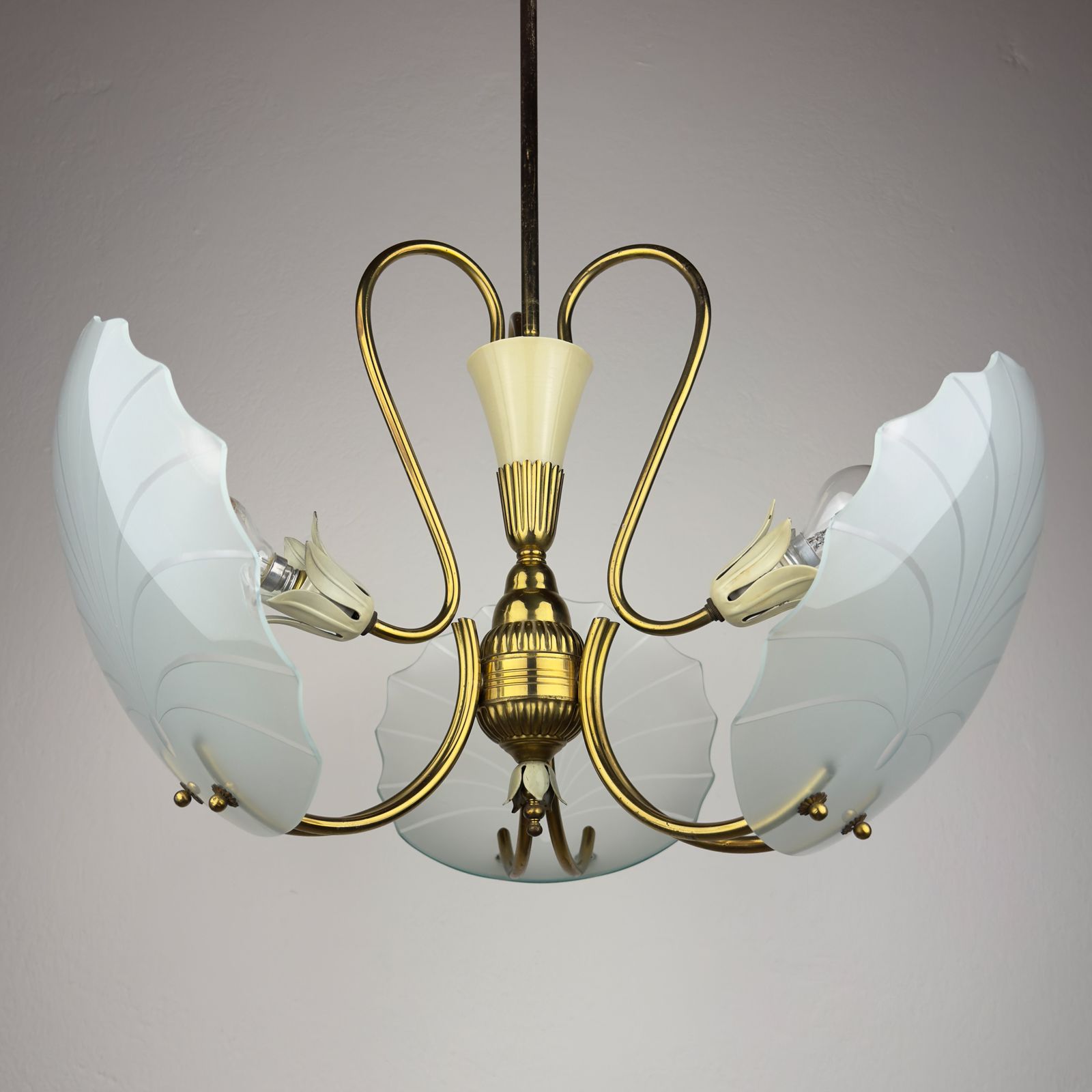 Antique Chandelier, In Style Of Pietro Chiesa For Fontana Arte, Italy, 1930s