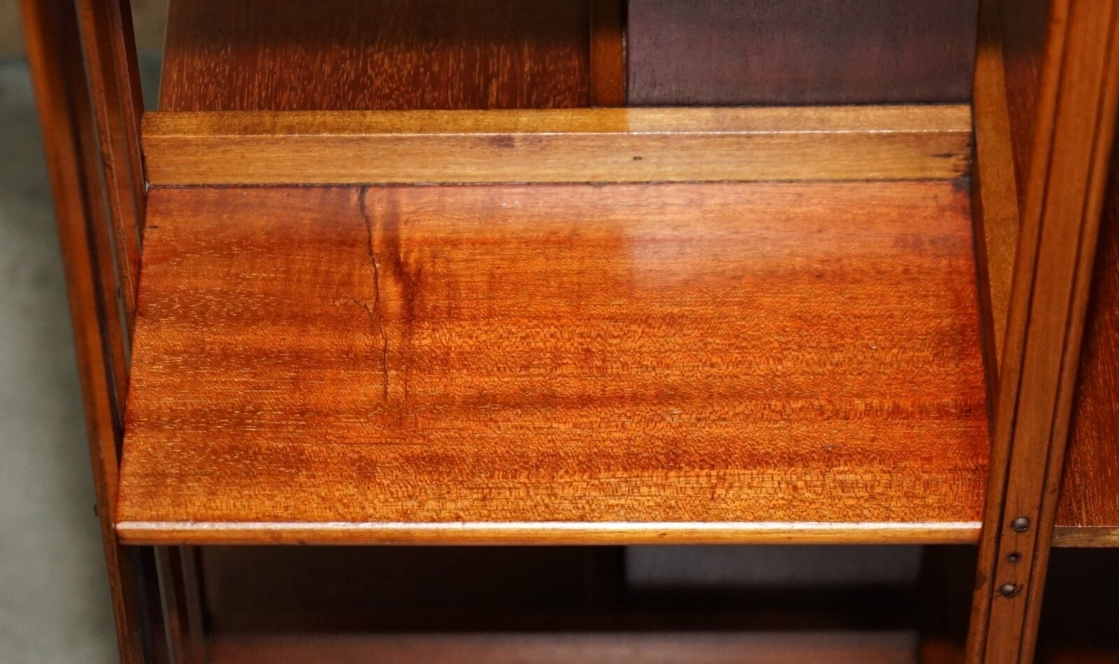 photo buy Fine Antique Sheraton Walnut, Satinwood & Porcelain Revolving Bookcase Table