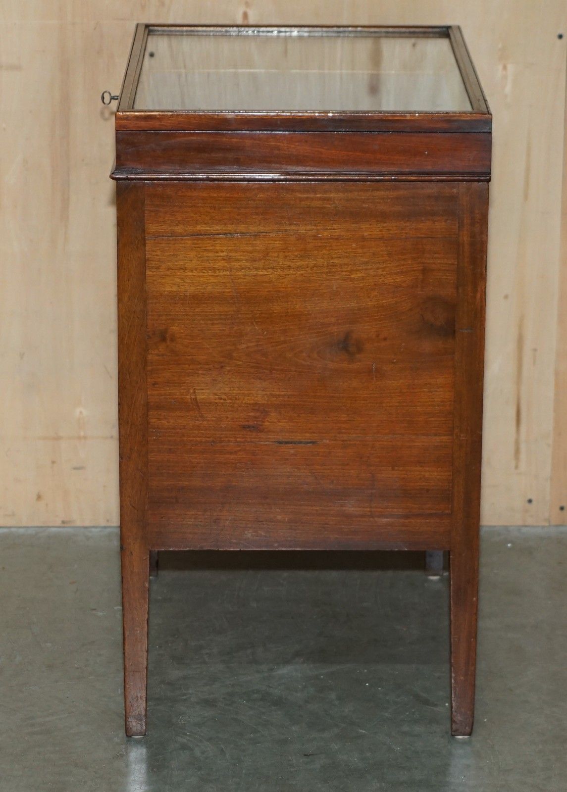 Furniture Stunning Antique Victorian Sheraton Walnut Drawers With Napoleonic Blue Display photo
