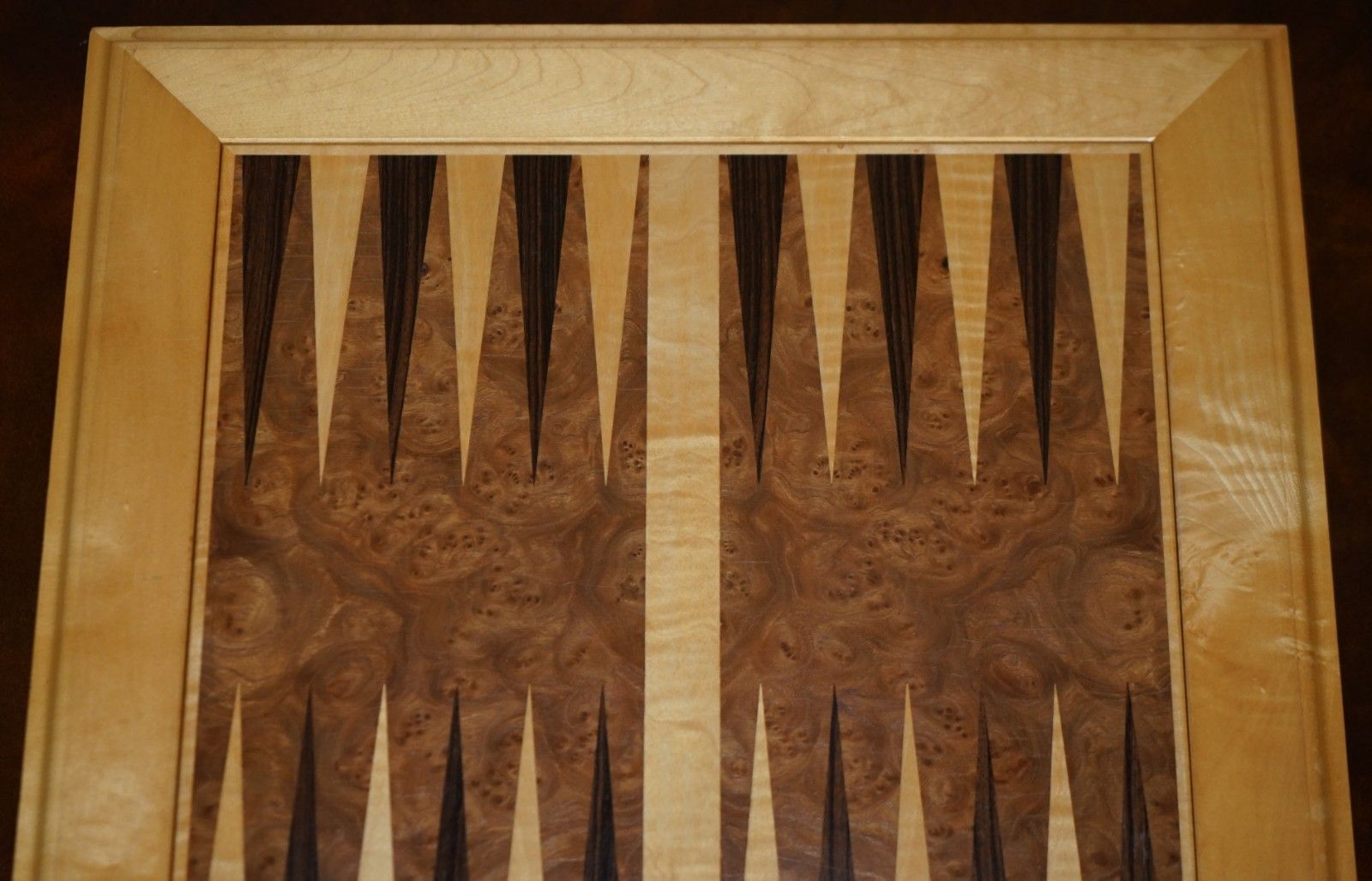 Rare Viscount David Linley Satinwood & Burr Walnut Chessboard & Backgammon photo vintage