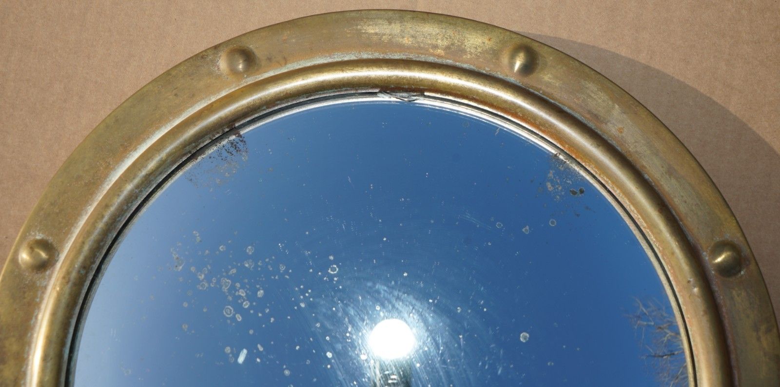 Fine & Collectable Antique Victorian Brass Framed Convex Butlers Wall Mirror photo 1350.0