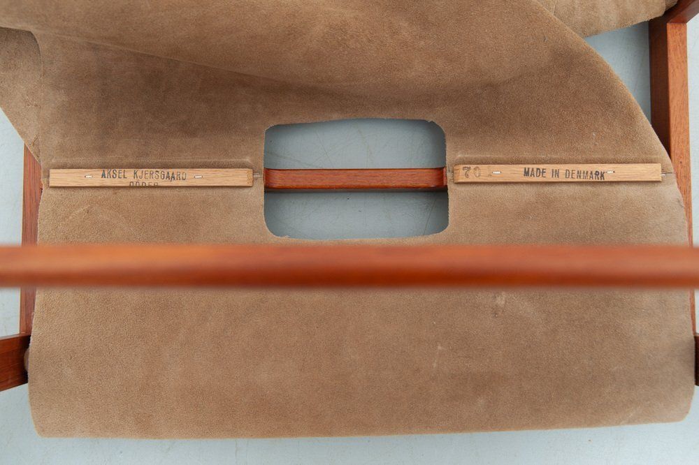 Teak & Leather Magazine Rack By Aksel Kjersgaard, 1960s photo vinterior