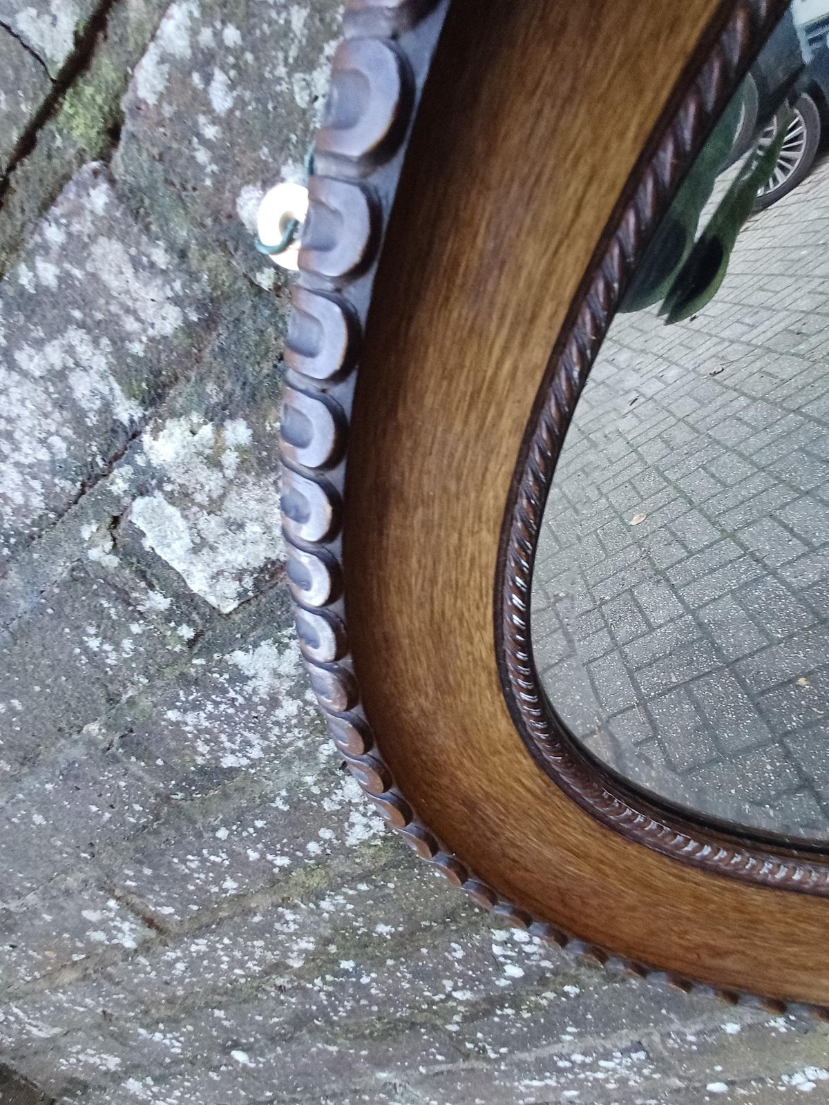 photo furniture Large Vintage Early 20th Century Oval Wall Mirror Faux Wood Grain Painted Frame Bevelled Glass In Vgc Antique Highly But Subtly Decorative