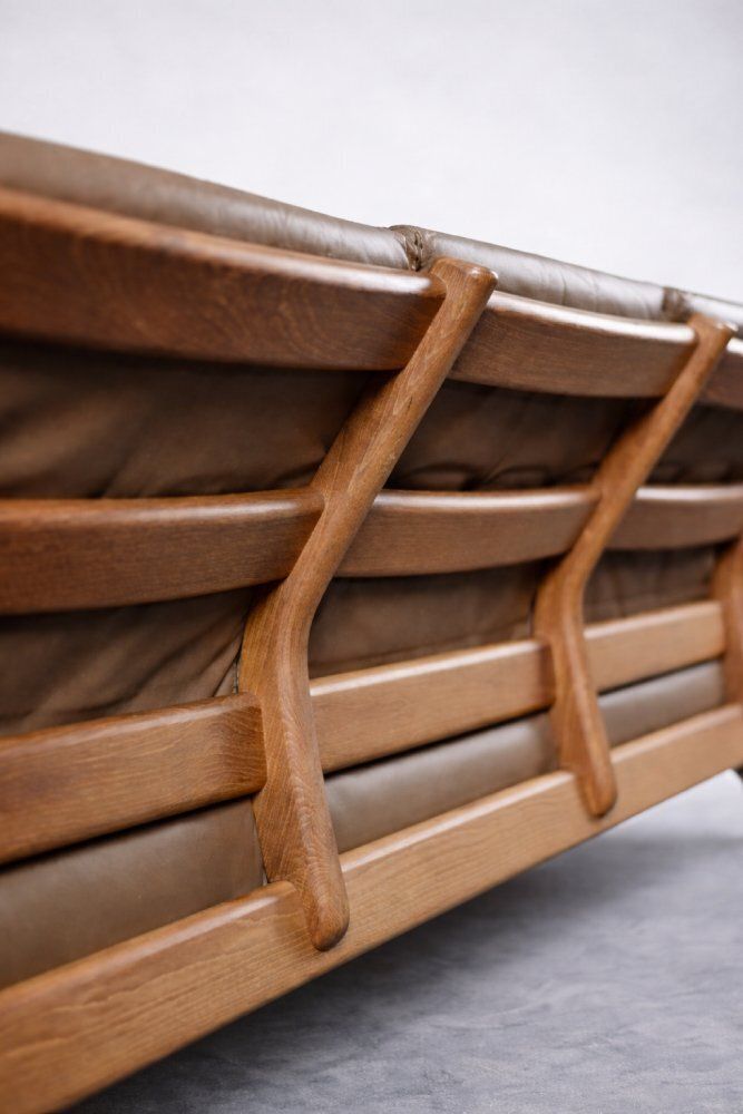 Mid Century Modern Danish Three Seater Sofa In Brown Leather By Georg Thams For A/S Vejen Polstermöbelfabrik, 1960s photo vinterior