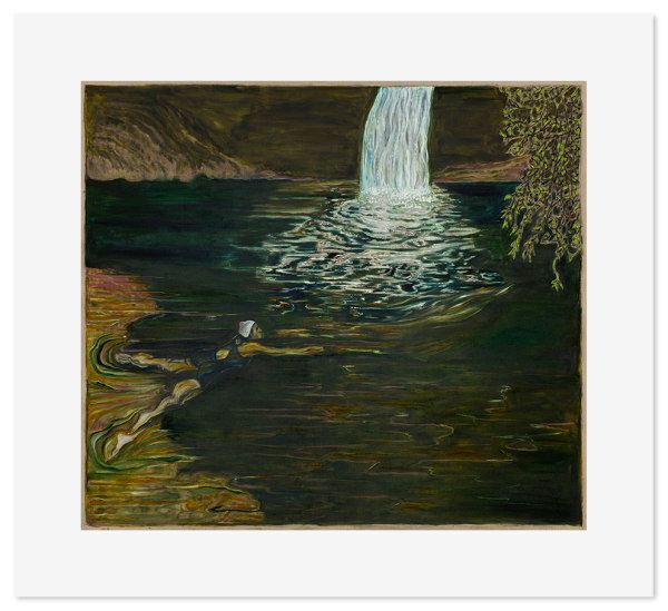 Billy Childish Swimmer And Waterfall, 2020