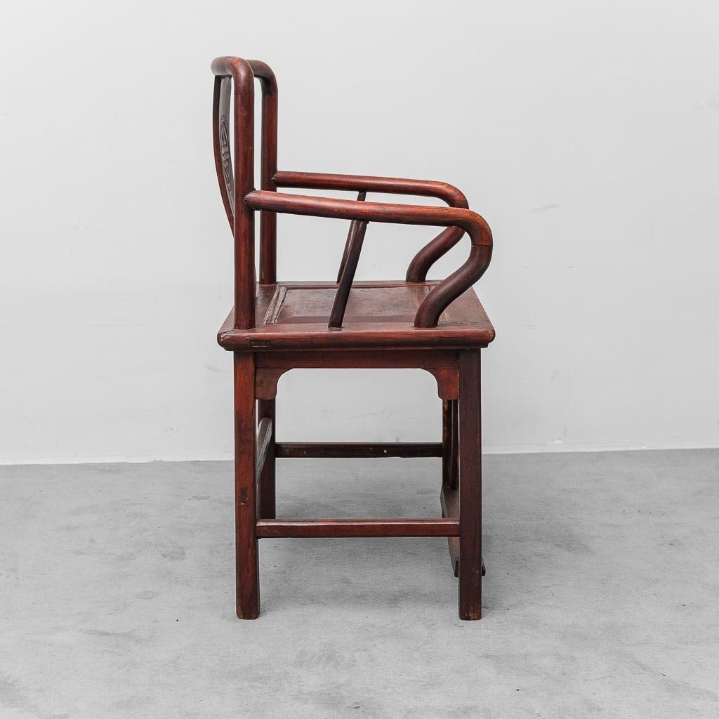 Ming Dynasty Style Wooden Chair With Armrests, China, 19th Century photo vinterior