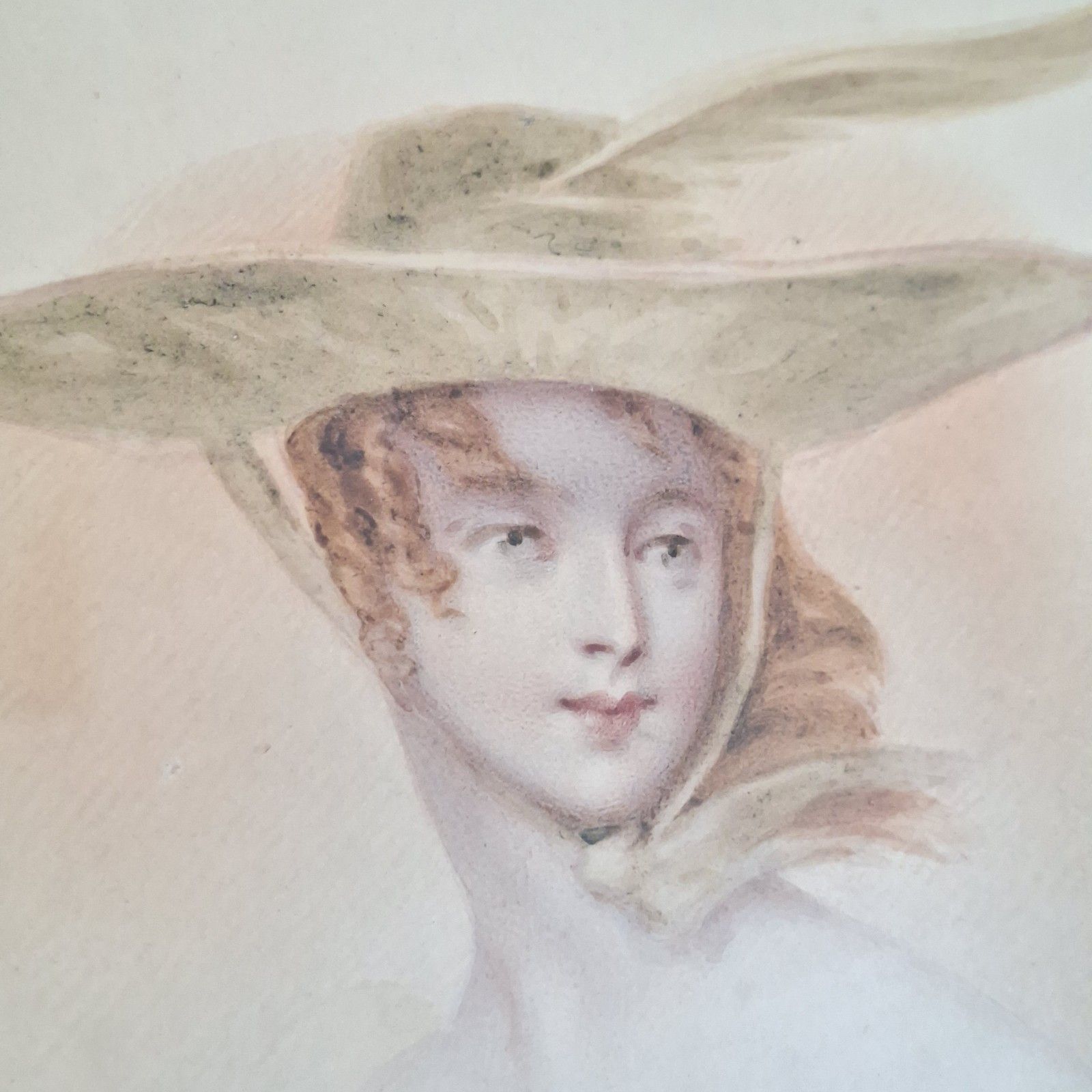 Victorian Watercolour Portrait Of A Lady Benjamin Baldwin Original Antique Art photo furniture