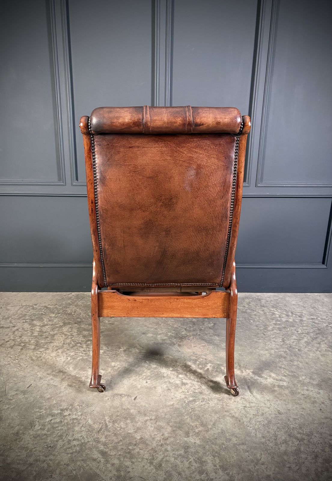 Superb Regency Mahogany & Leather Reclining Armchair photo buy