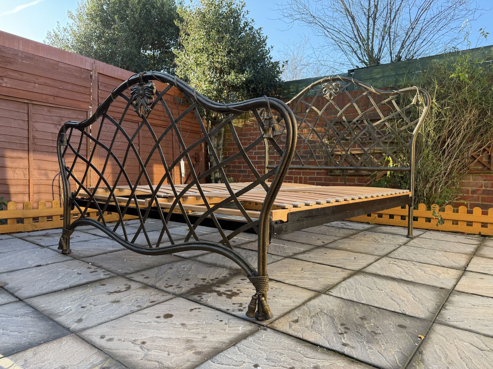 Unique & Luxury And So To Bed Louis Style Hand Forged Iron King Frame   Great Condition photo for sale