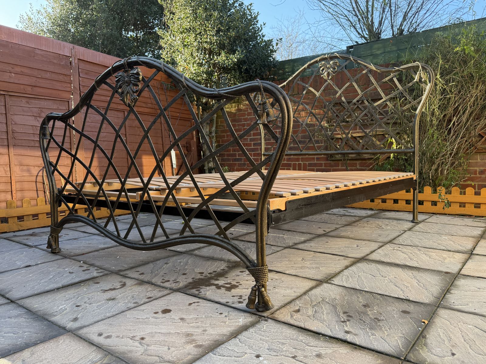 Unique & Luxury And So To Bed Louis Style Hand Forged Iron King Frame   Great Condition photo 1450.0